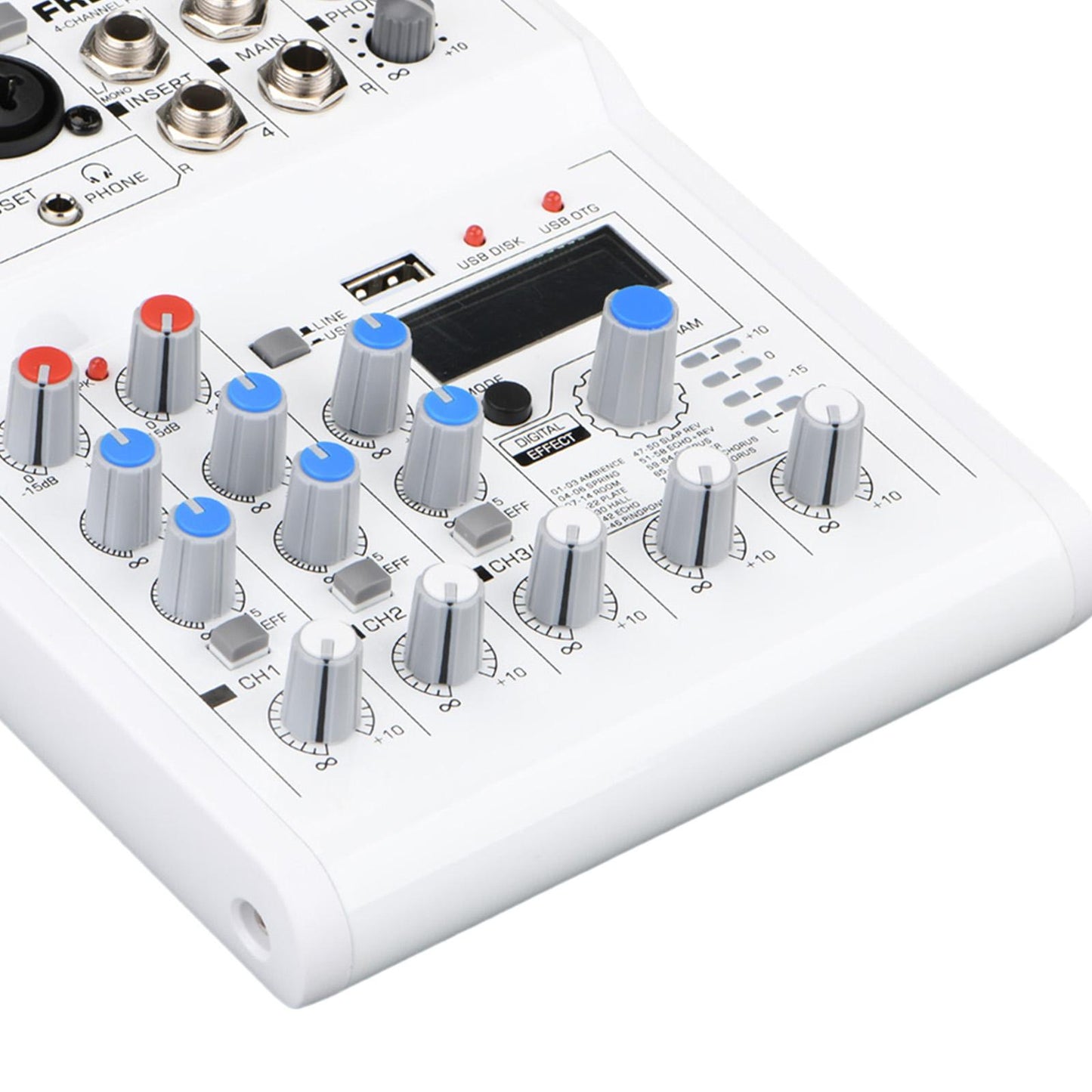 Multifunctional 4CH 5V Bluetooth Audio Mixer Mixing Console US Plug