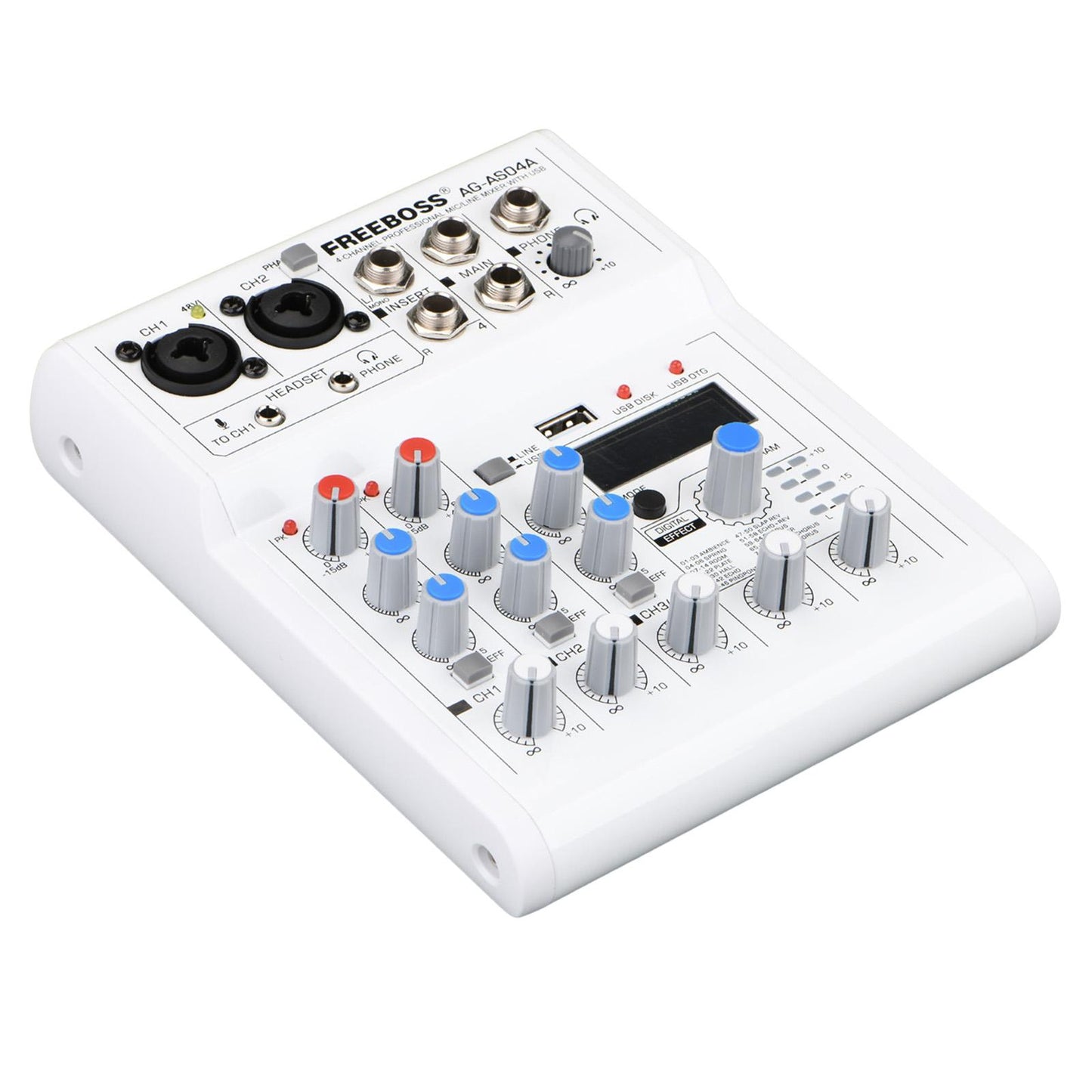 Multifunctional Live Streaming Audio Mixer Computer DJ Small Mixer EU Plug