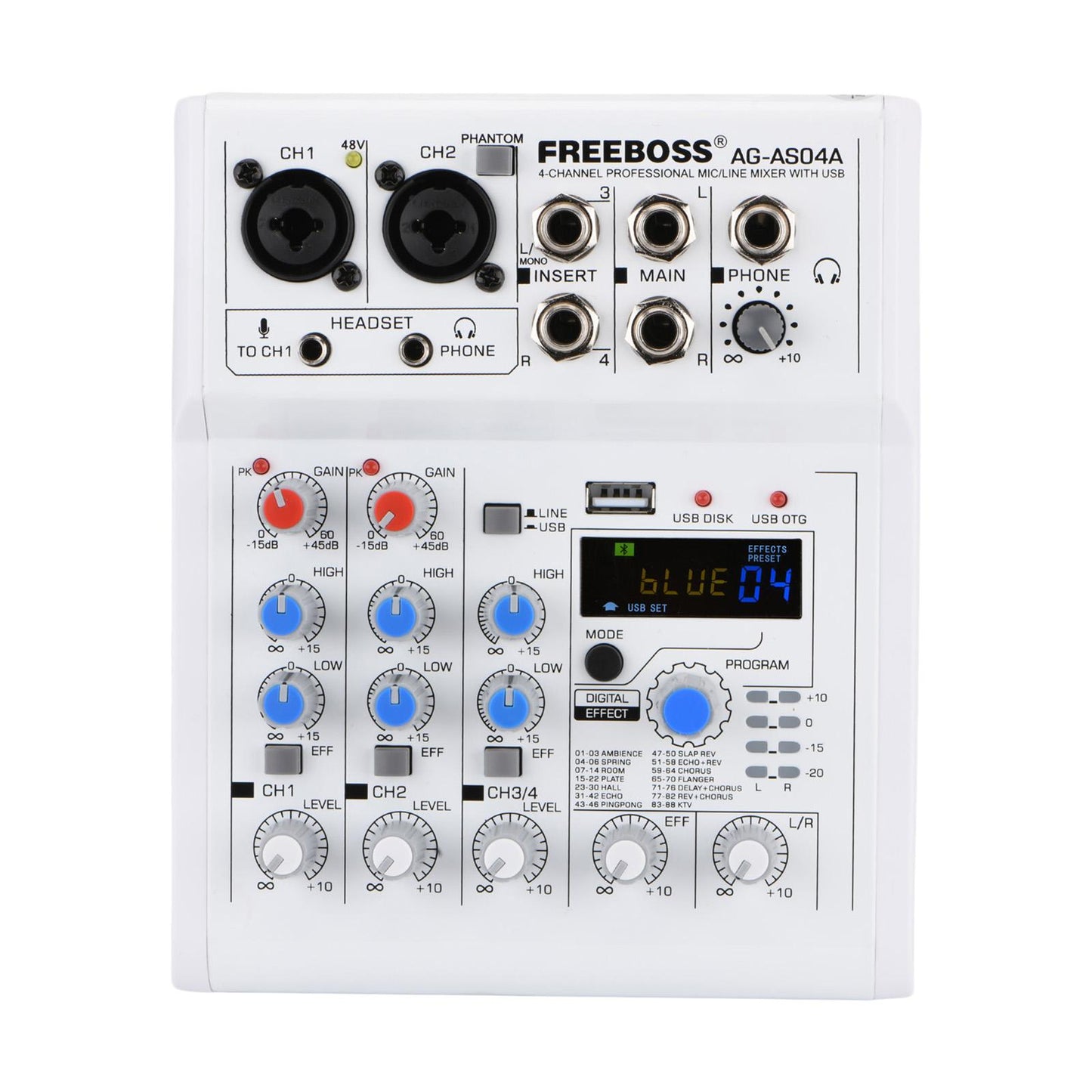 Multifunctional Live Streaming Audio Mixer Computer DJ Small Mixer EU Plug