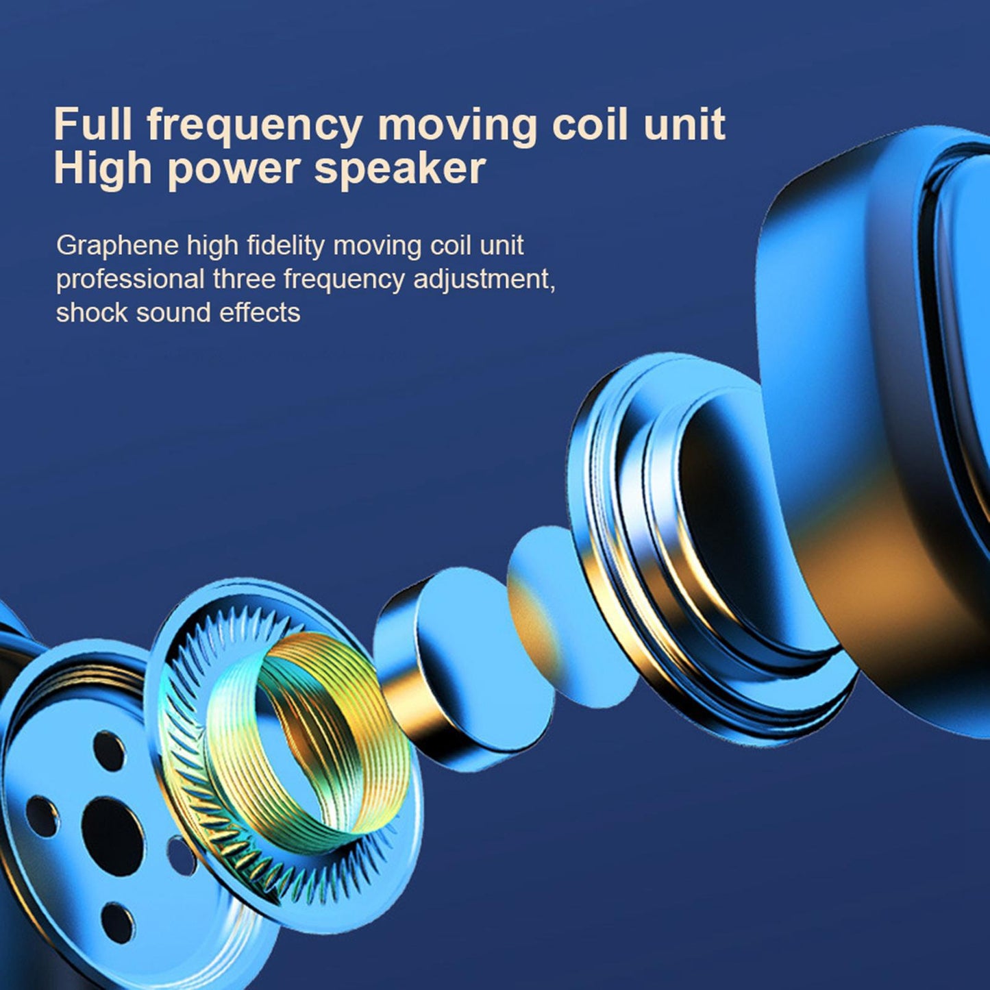 Bluetooth 5.2 TWS Earbuds TWS Headphones Stereo In Ear Touch Control Blue