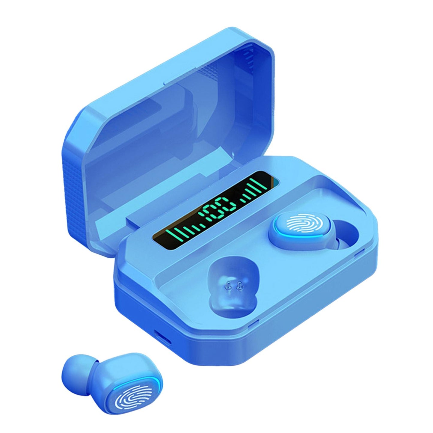 Bluetooth 5.2 TWS Earbuds TWS Headphones Stereo In Ear Touch Control Blue