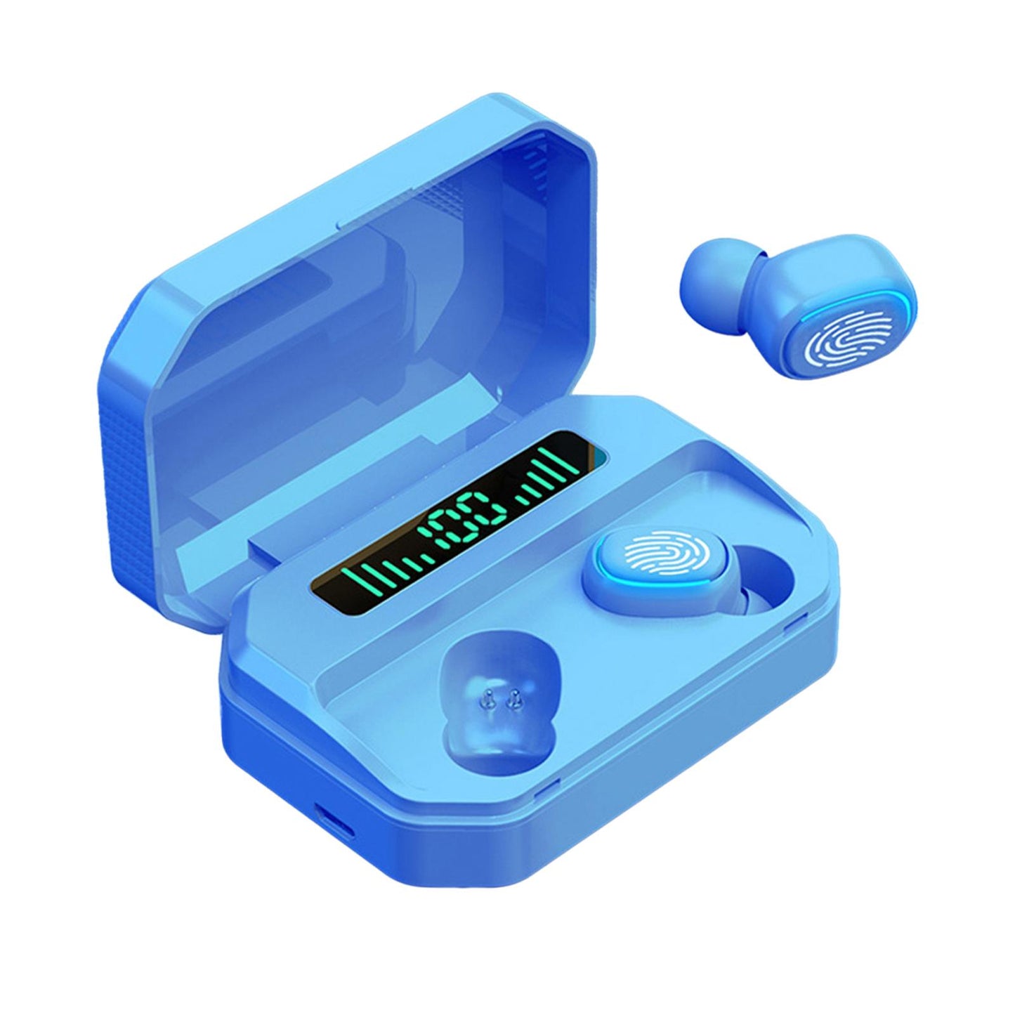 Bluetooth 5.2 TWS Earbuds TWS Headphones Stereo In Ear Touch Control Blue