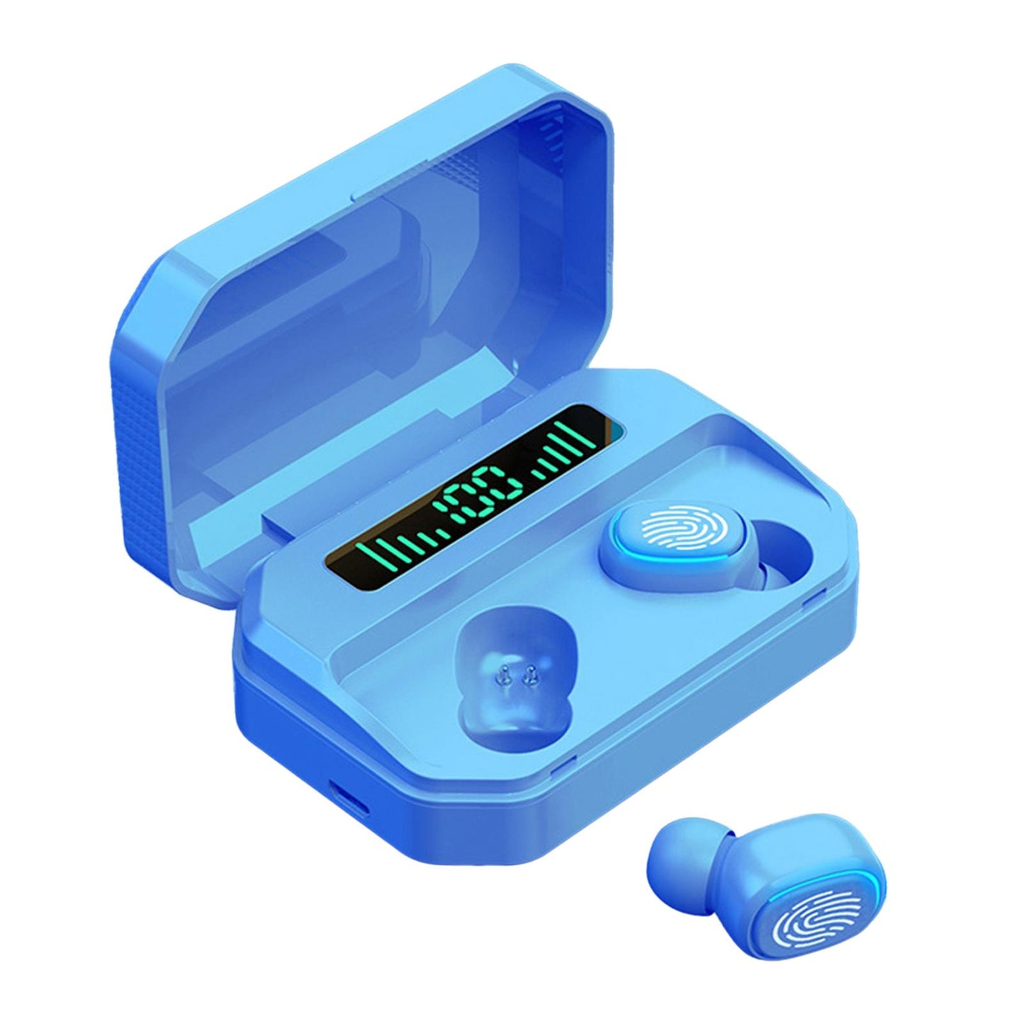 Bluetooth 5.2 TWS Earbuds TWS Headphones Stereo In Ear Touch Control Blue