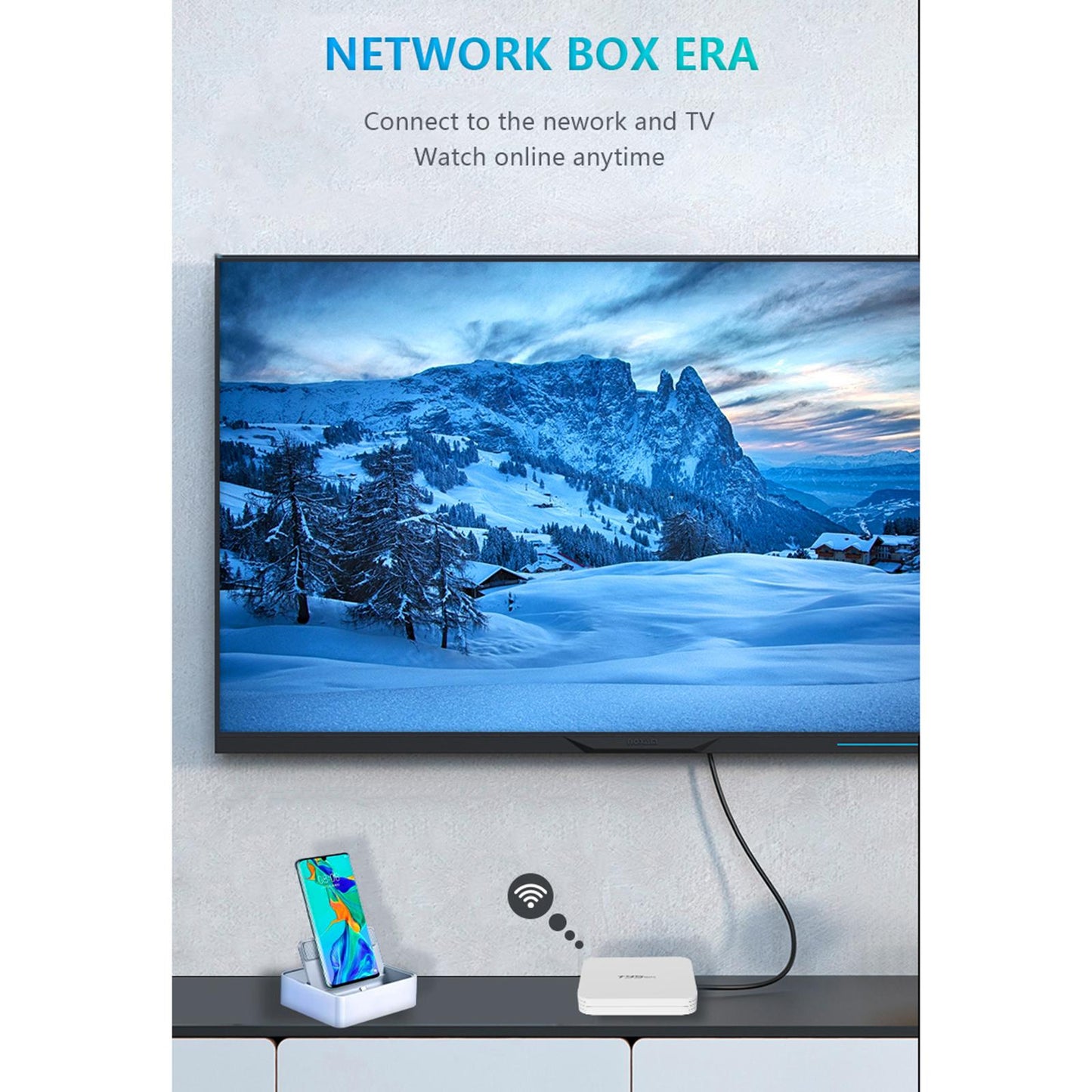 Digital WiFi 4K Smart STB Media Player Device Remote Control 1+8G EU Plug