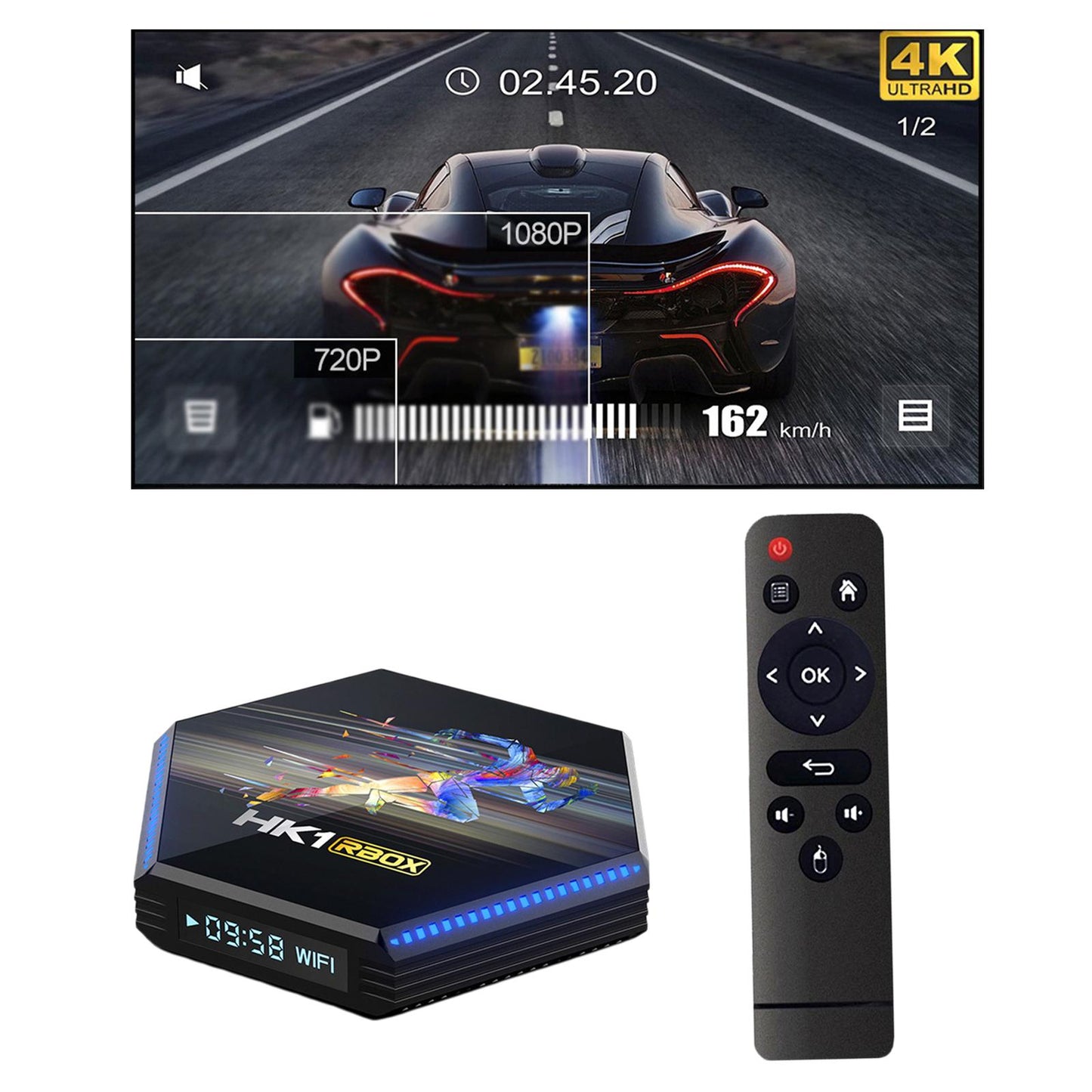 HK1 R2 RK3566 Quad Core 1000M 2.4G 5G Dual Band Media Player 4+32G EU Plug