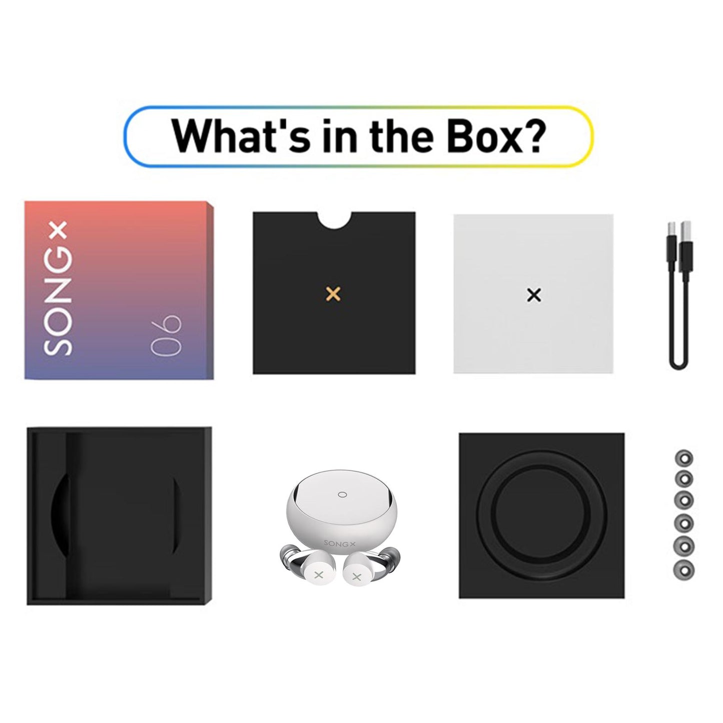 Blueteeth Wireless Earbuds Denoise Waterproof Star Loop Design Orange