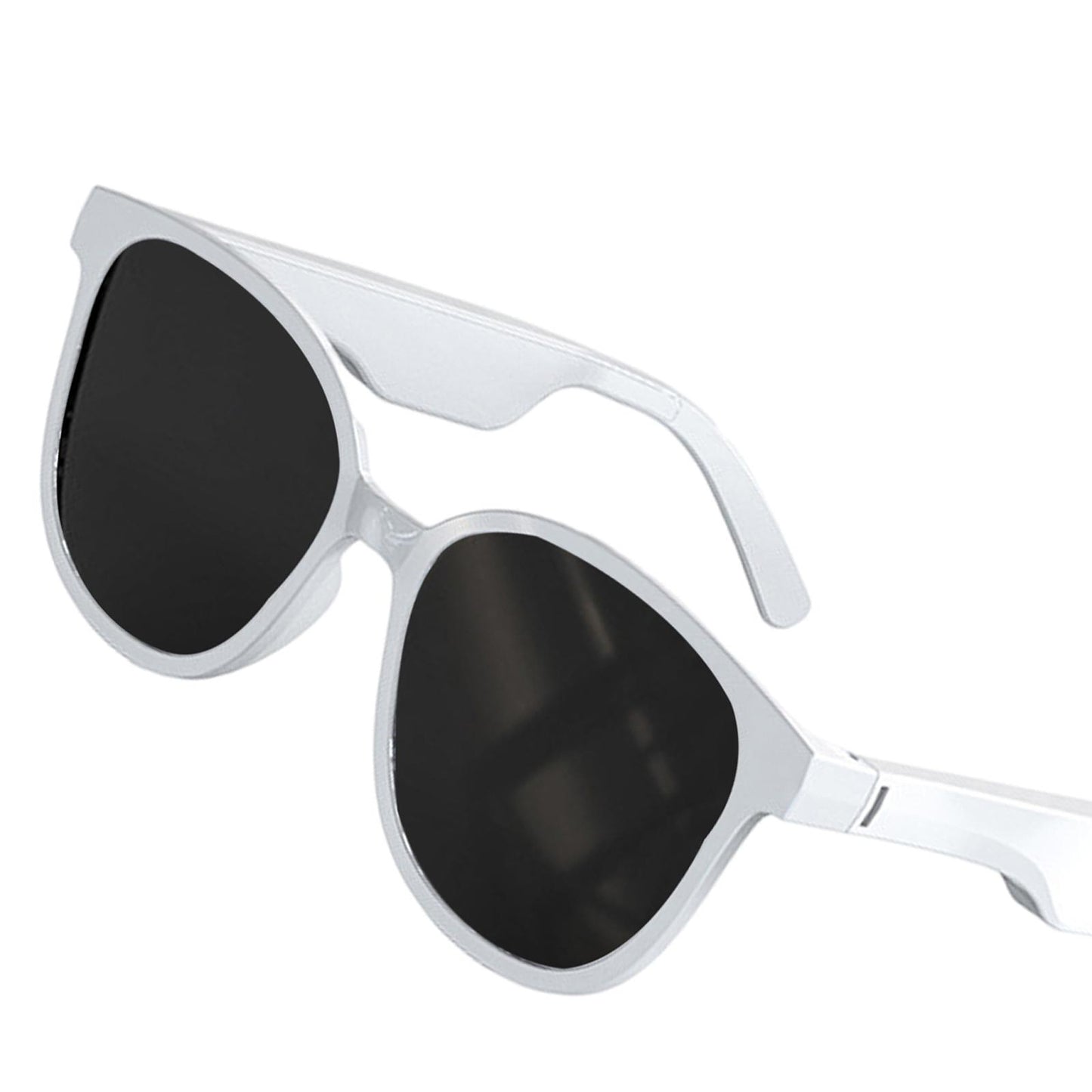 Bluetooth Sunglasses Stereo Headphones Smart Glasses White Square