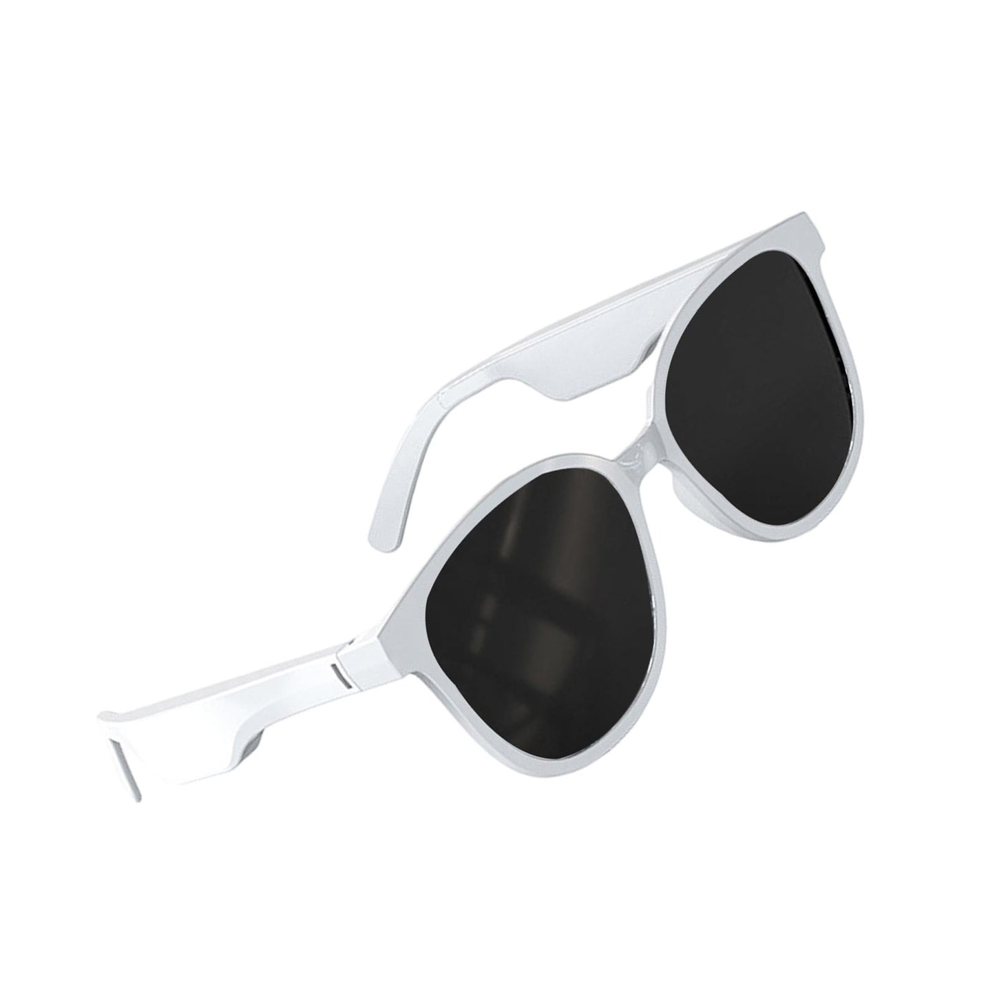 Bluetooth Sunglasses Stereo Headphones Smart Glasses White Square
