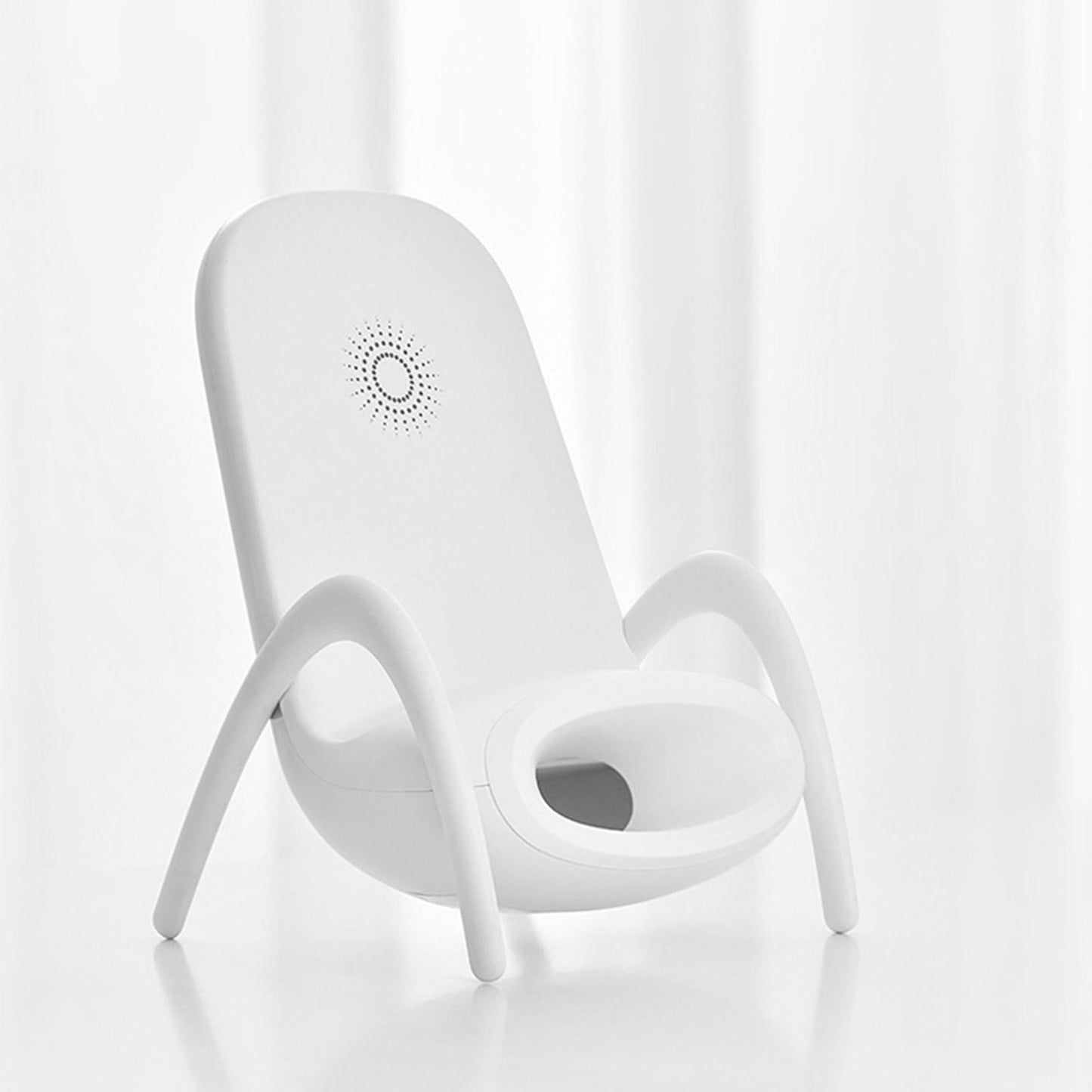 Amplifier Wireless Charger Phone Holder for Iphone Chair Shape White