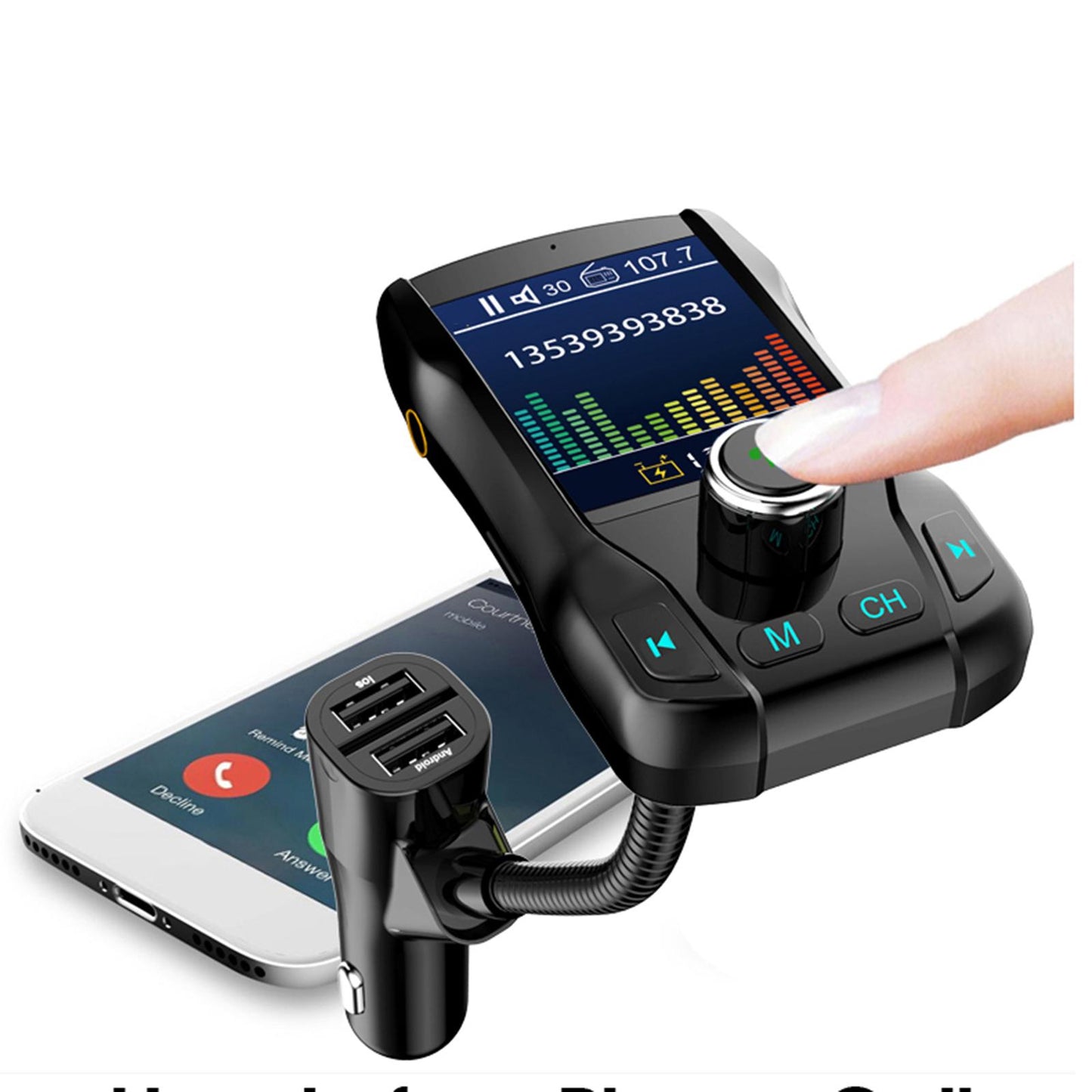 Car FM Transmitter Radio 5V Car MP3 Player 2 Port USB Charge for Phone