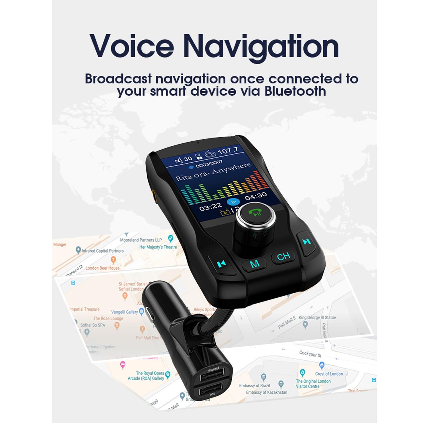 Car FM Transmitter Radio 5V Car MP3 Player 2 Port USB Charge for Phone