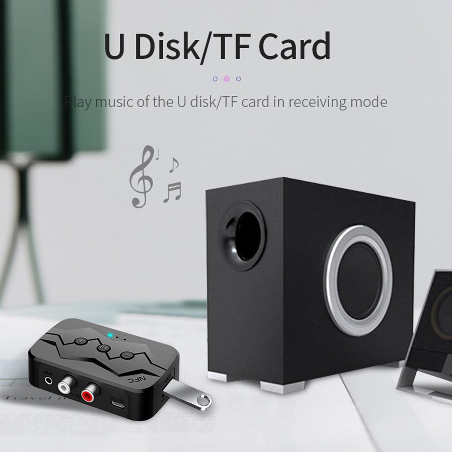 Bluetooth 5.0 Audio Music Receiver Wireless 3.5mm AUX Home Car Adapter