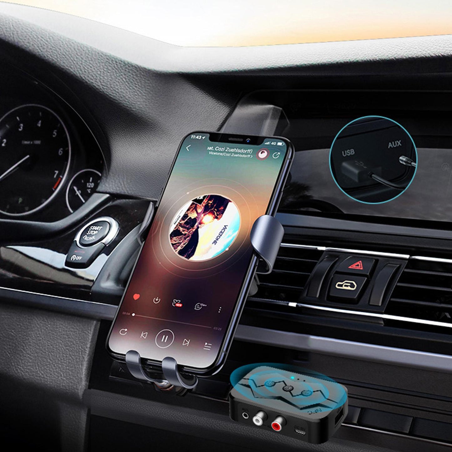 Bluetooth 5.0 Audio Music Receiver Wireless 3.5mm AUX Home Car Adapter