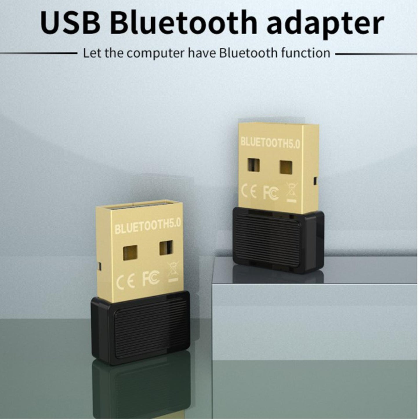 Mini USB Bluetooth 5.0 Adapter Dongle Wireless for Keyboard Mouse Hands Free
