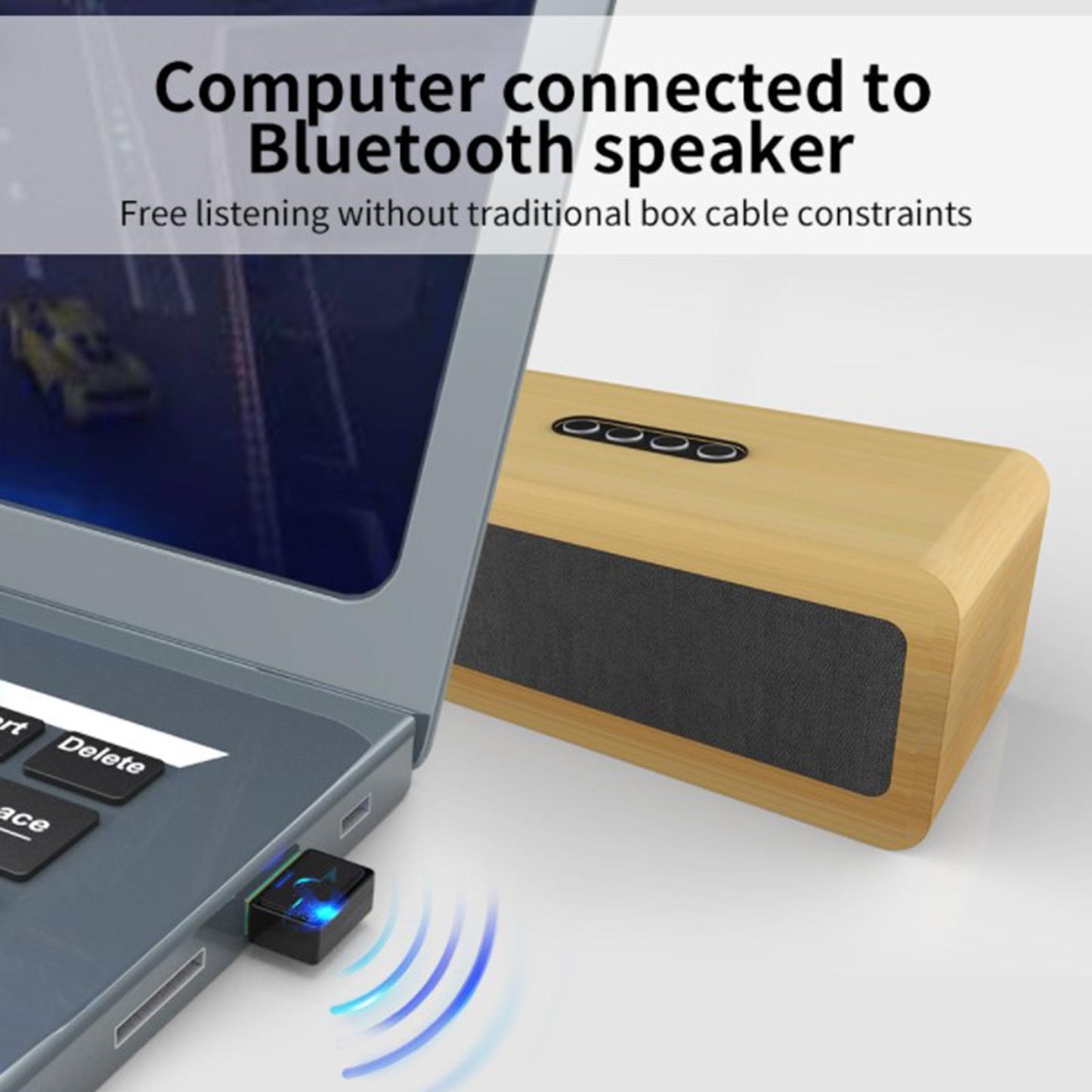 Mini USB Bluetooth 5.0 Adapter Dongle Wireless for Keyboard Mouse Hands Free