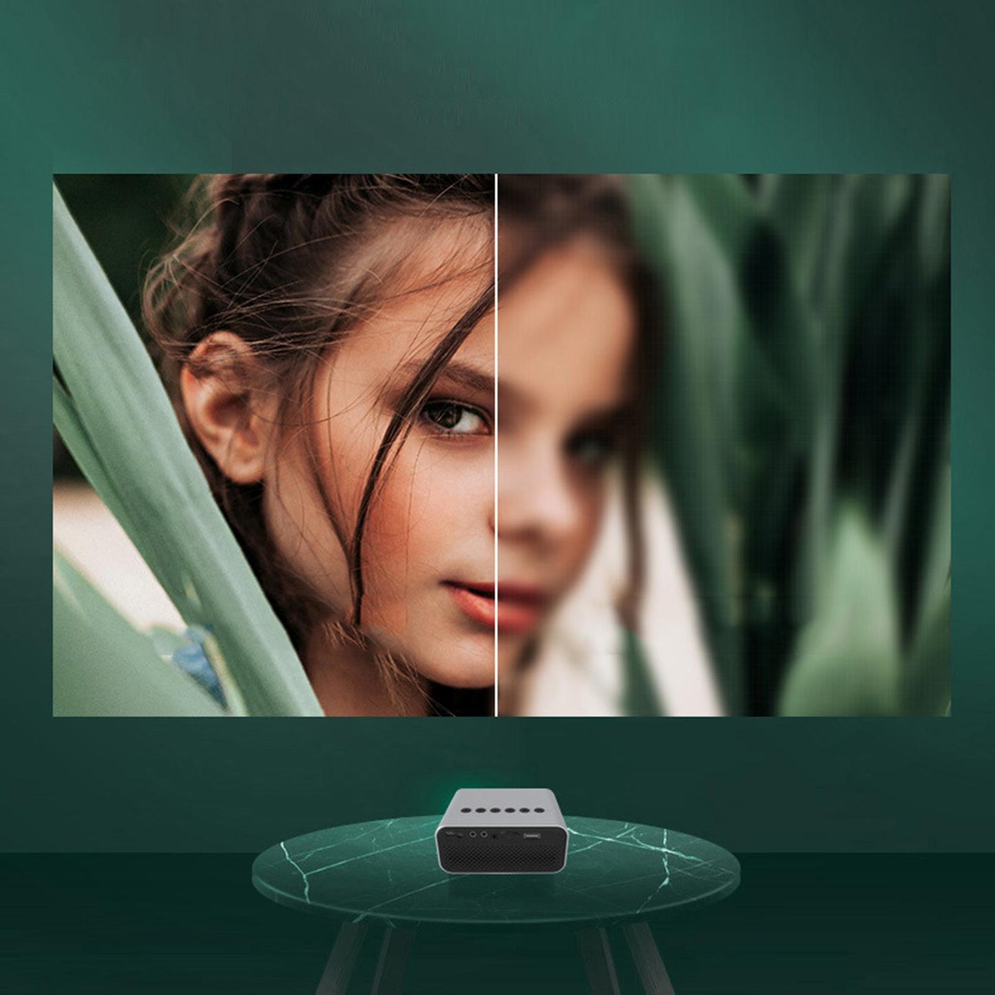 Video Projector 1080P and 200" Supported For PC VGA AV Cartoon Kids Gift