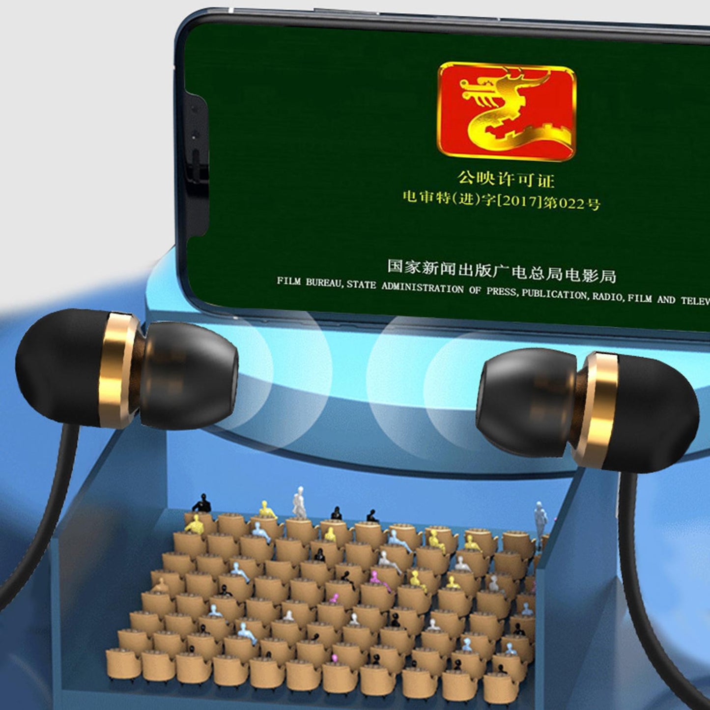 Neckband Wireless Speaker HD Low Latency w/ Retractable Earbuds Portable Golden A