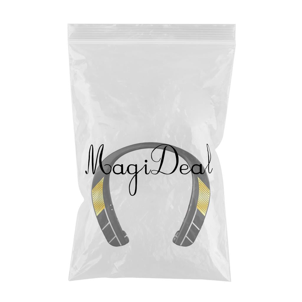 Neckband Wireless Speaker HD Low Latency w/ Retractable Earbuds Portable Golden A