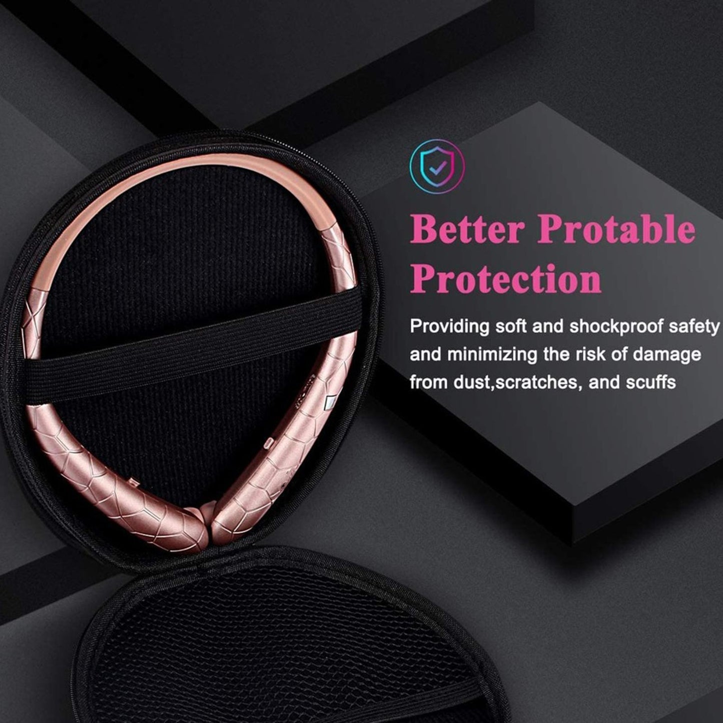 HX831 Bluetooth Wireless Headphones Headsets Neckband Earbud w/Mic Rose Gold