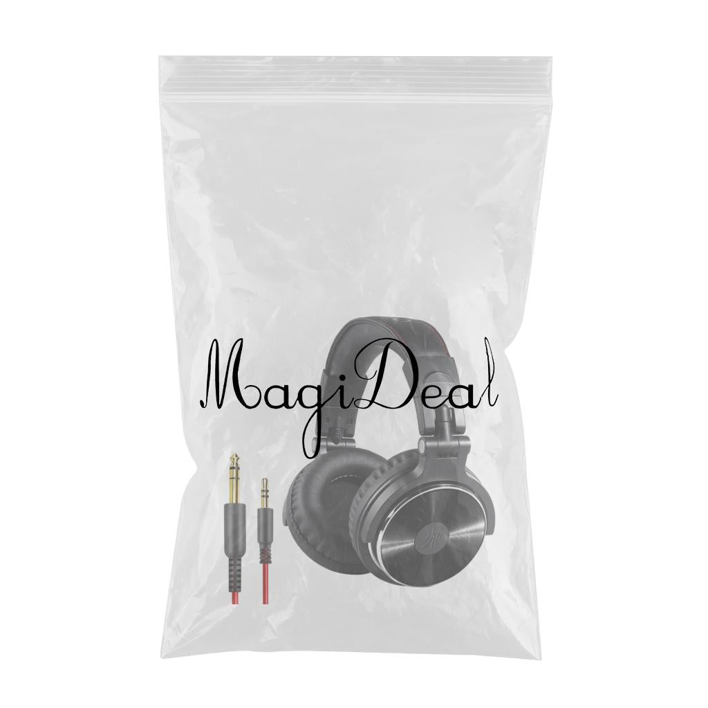 Over Ear DJ Stereo Wired Headphone Headsets for Studio Black