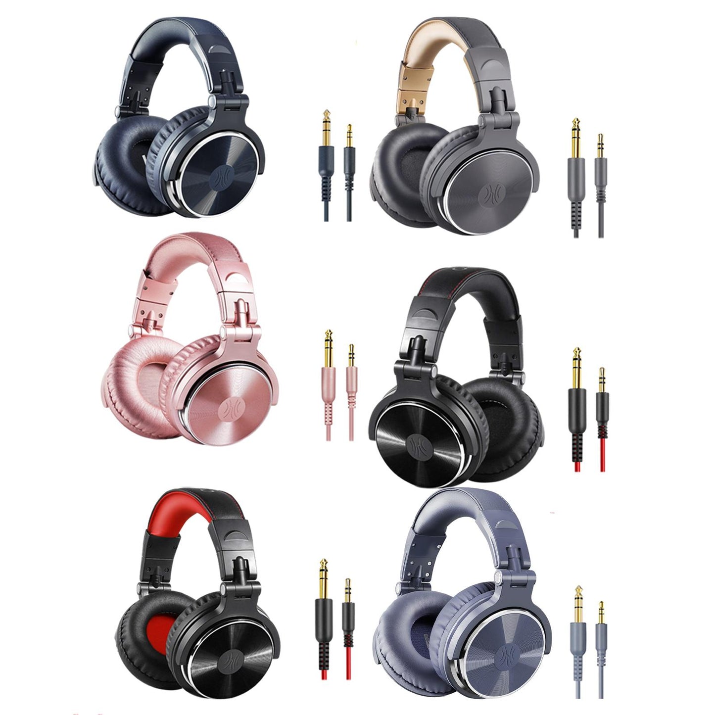 Over Ear DJ Stereo Wired Headphone Headsets for Studio Black