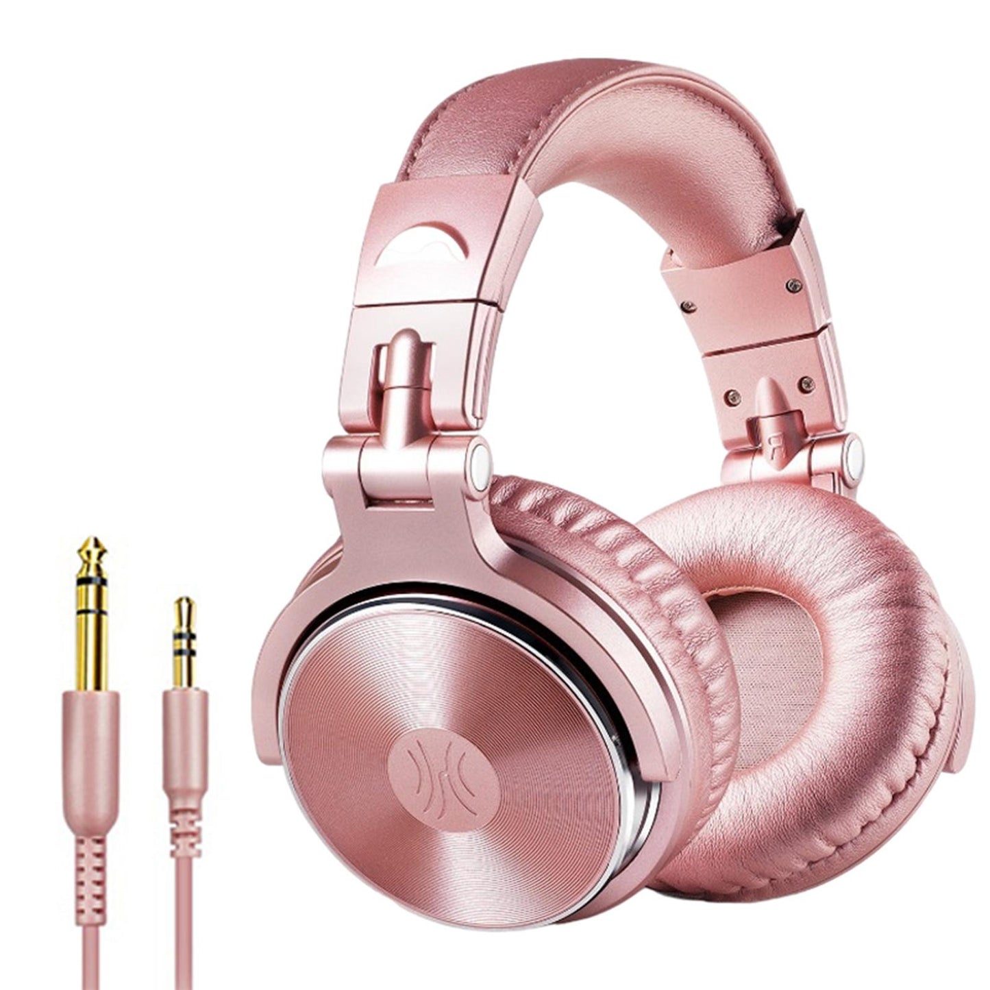 Over Ear DJ Stereo Wired Headphone Headsets for Studio Rose Golden