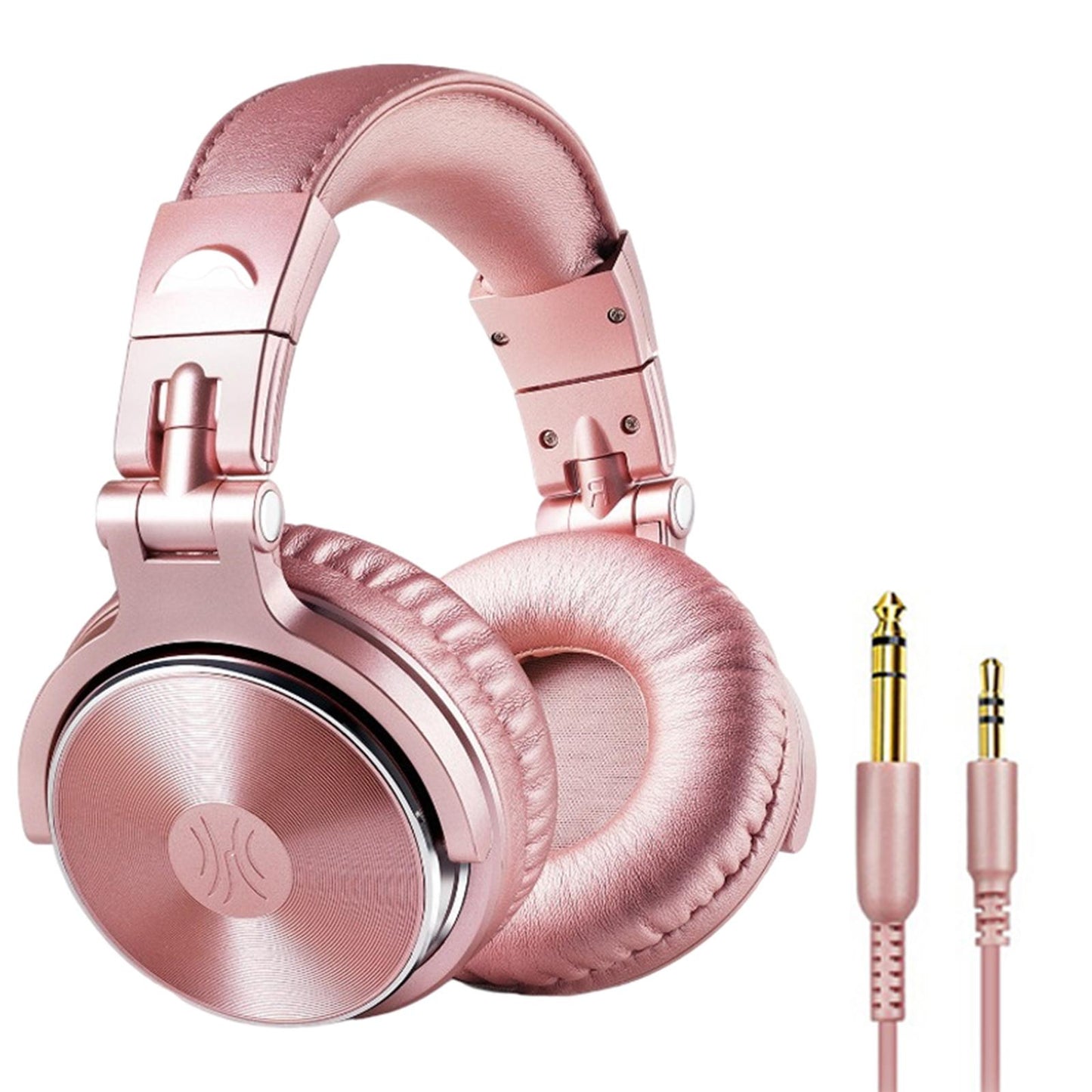 Over Ear DJ Stereo Wired Headphone Headsets for Studio Rose Golden