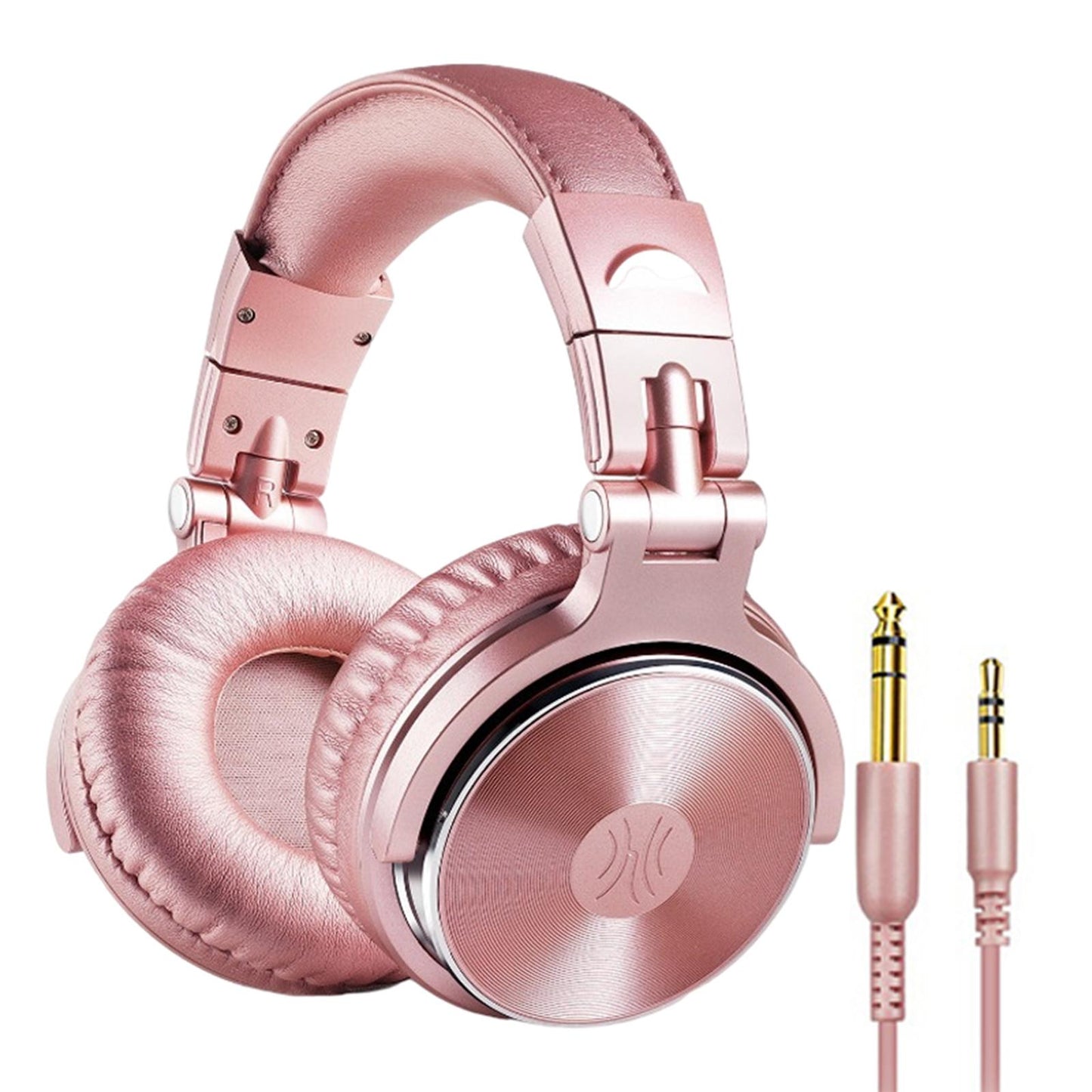 Over Ear DJ Stereo Wired Headphone Headsets for Studio Rose Golden