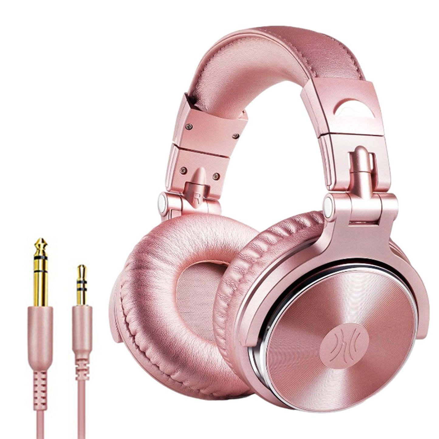 Over Ear DJ Stereo Wired Headphone Headsets for Studio Rose Golden