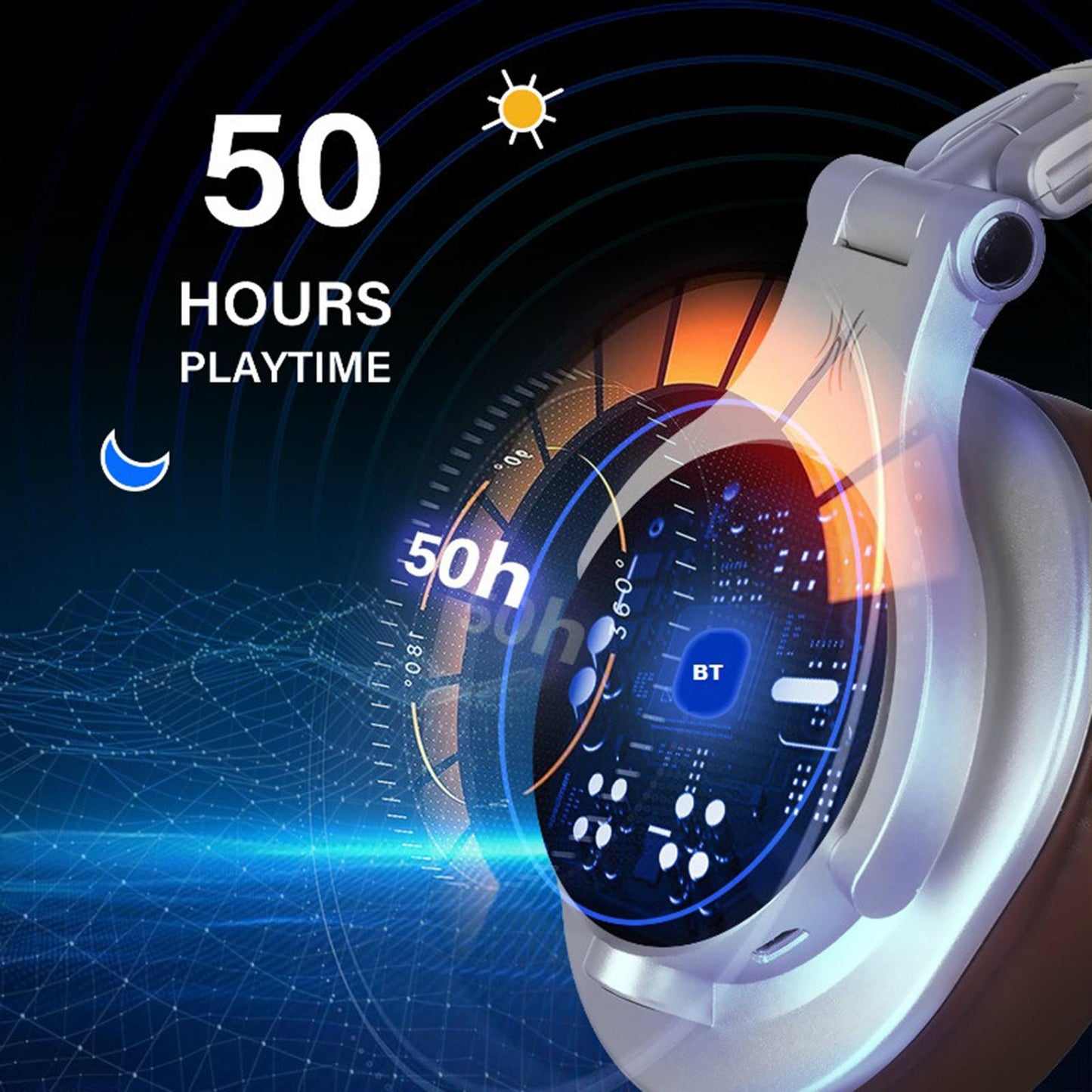 A70 DJ Bluetooth Headphone Wireless Headsets for Studio Monitor Black