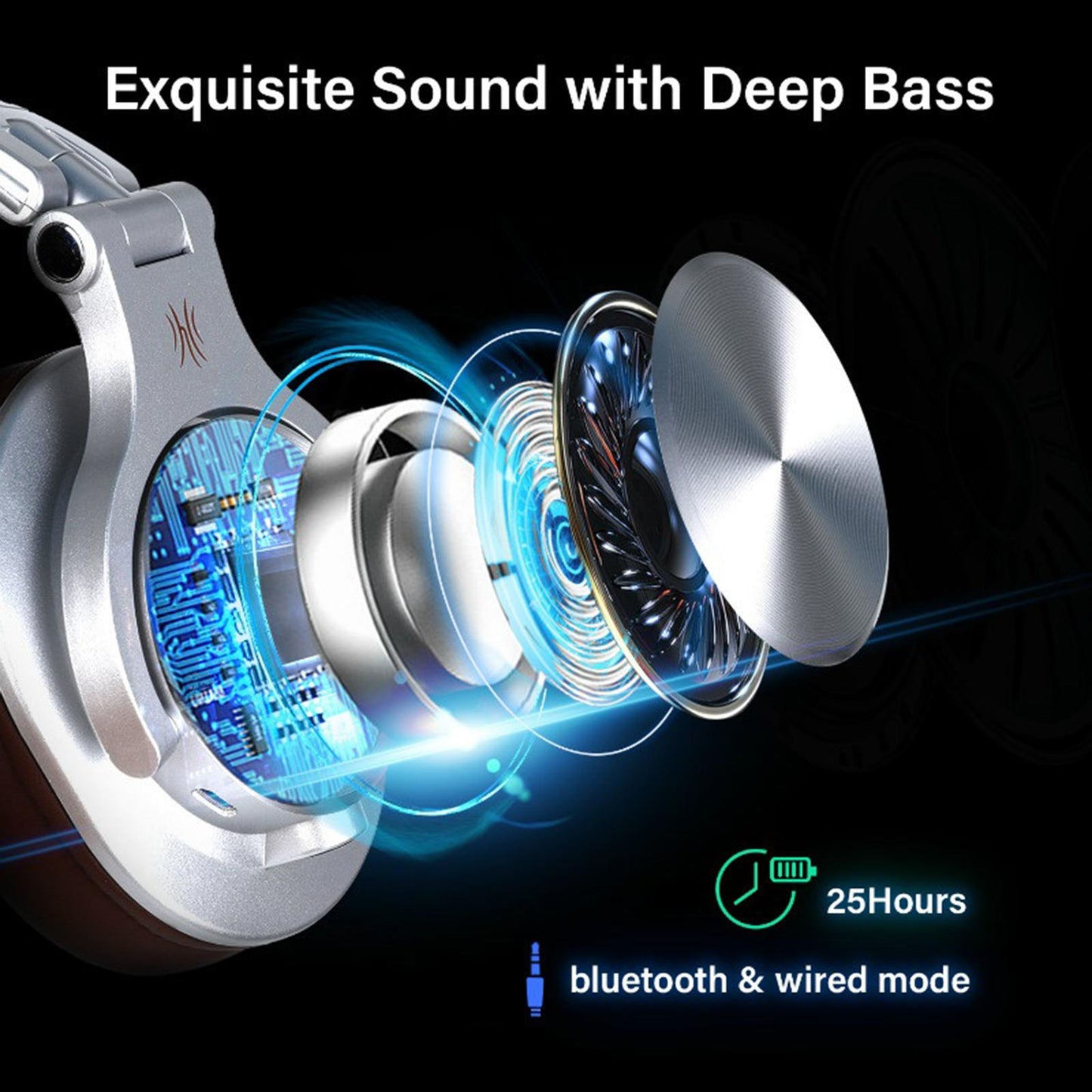 A70 DJ Bluetooth Headphone Wireless Headsets for Studio Monitor Black