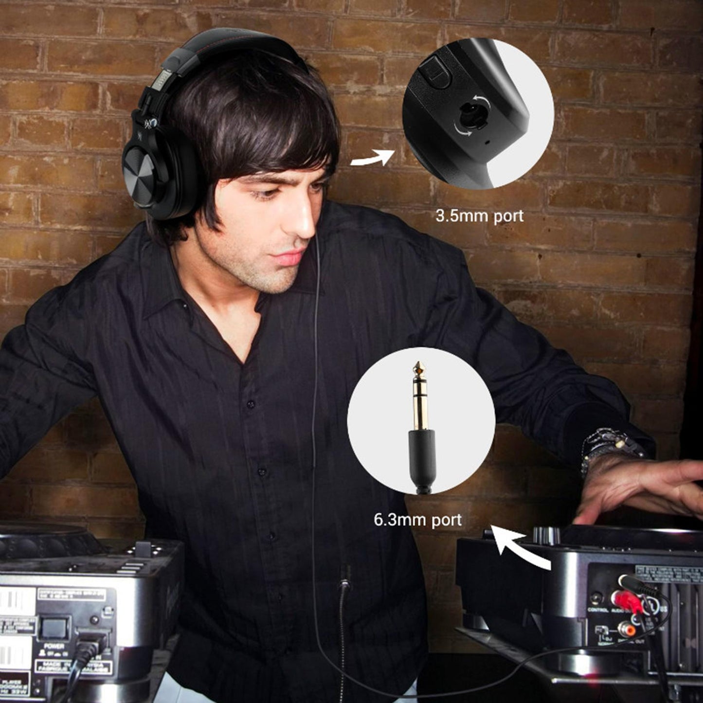 A70 DJ Bluetooth Headphone Wireless Headsets for Studio Monitor Black