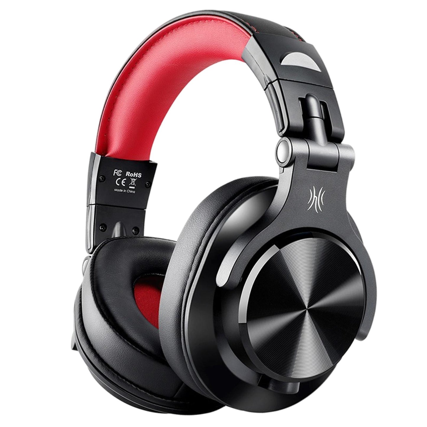 A71 Over-Ear Wired Headphones Studio Monitor Headsets with Mic Black Red B