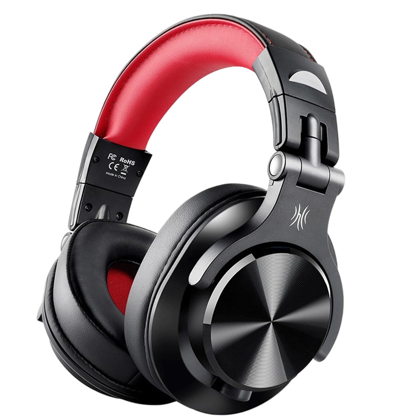 A71 Over-Ear Wired Headphones Studio Monitor Headsets with Mic Black Red B
