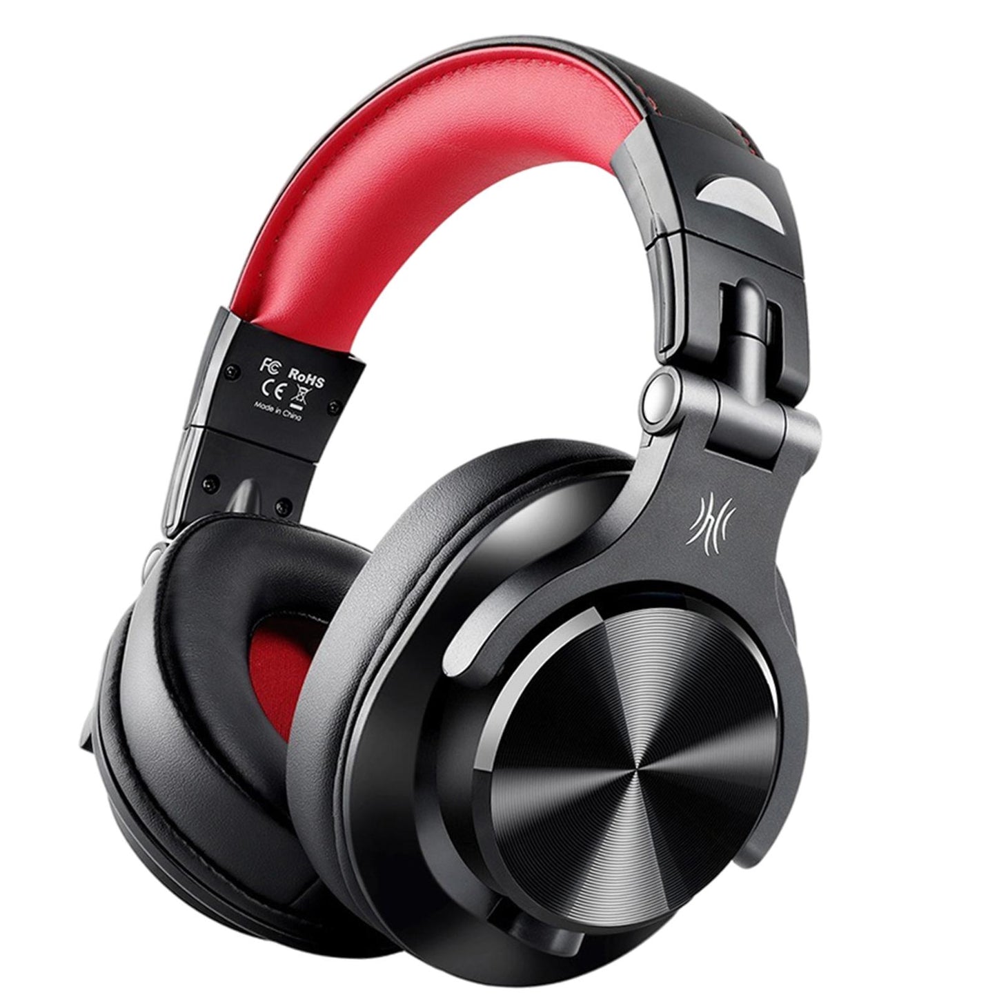A71 Over-Ear Wired Headphones Studio Monitor Headsets with Mic Black Red B
