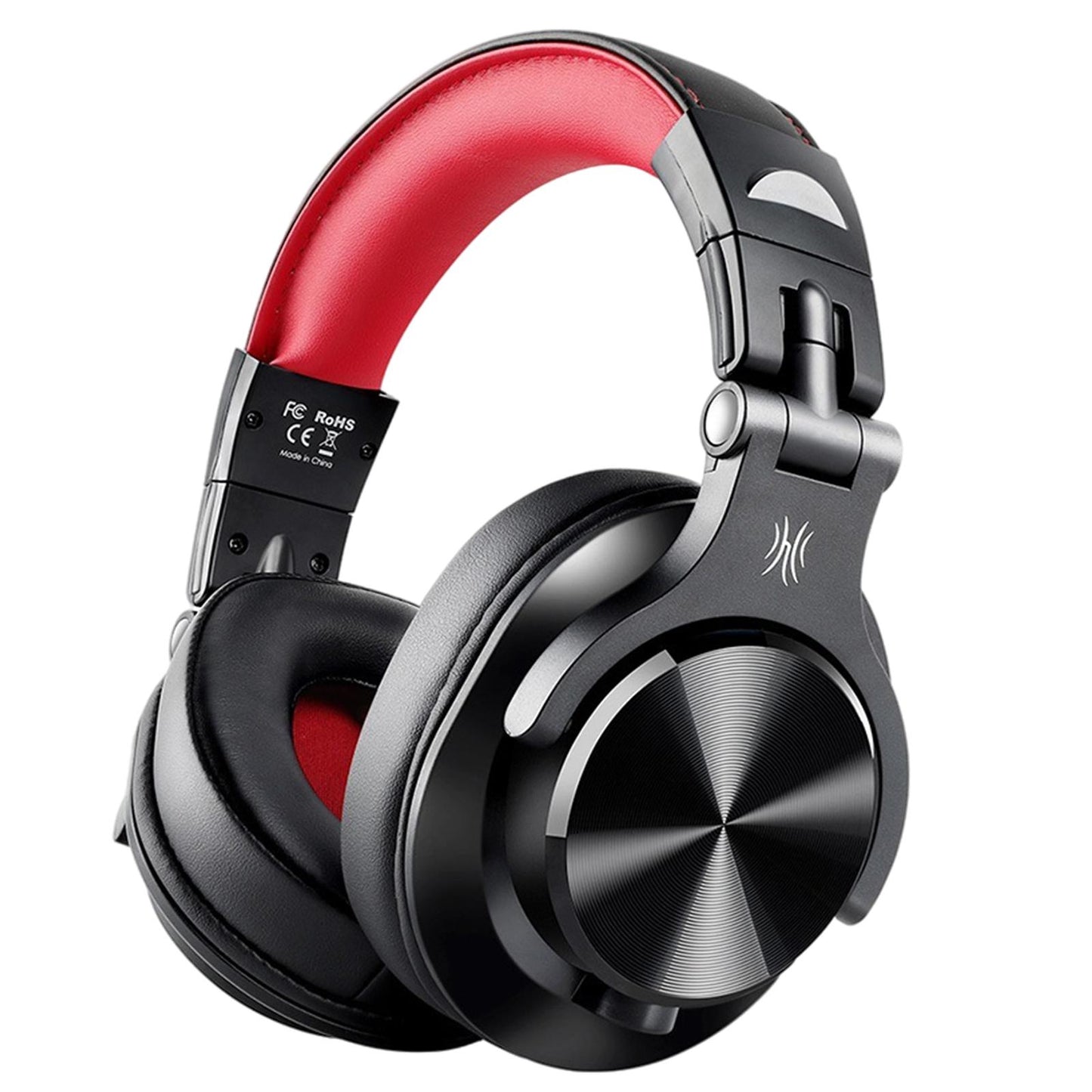 A71 Over-Ear Wired Headphones Studio Monitor Headsets with Mic Black Red B