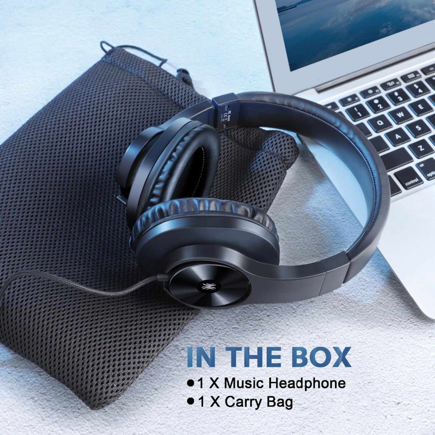 Wired Headphones Over Ear Headset w/ Microphone Stereo Bass Earphone