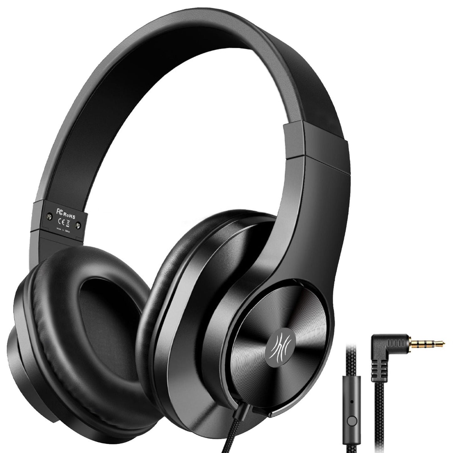 Wired Headphones Over Ear Headset w/ Microphone Stereo Bass Earphone