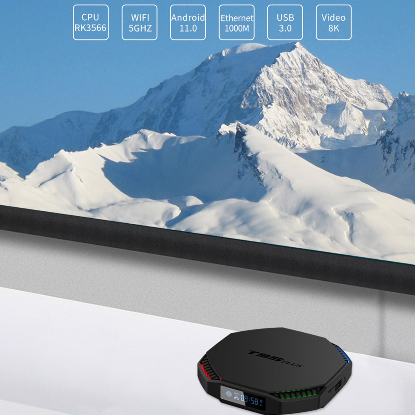 Android 11 TVbox 2021 T95 Plus RockChip RK3566 Media Player 4G 32G UK Plug