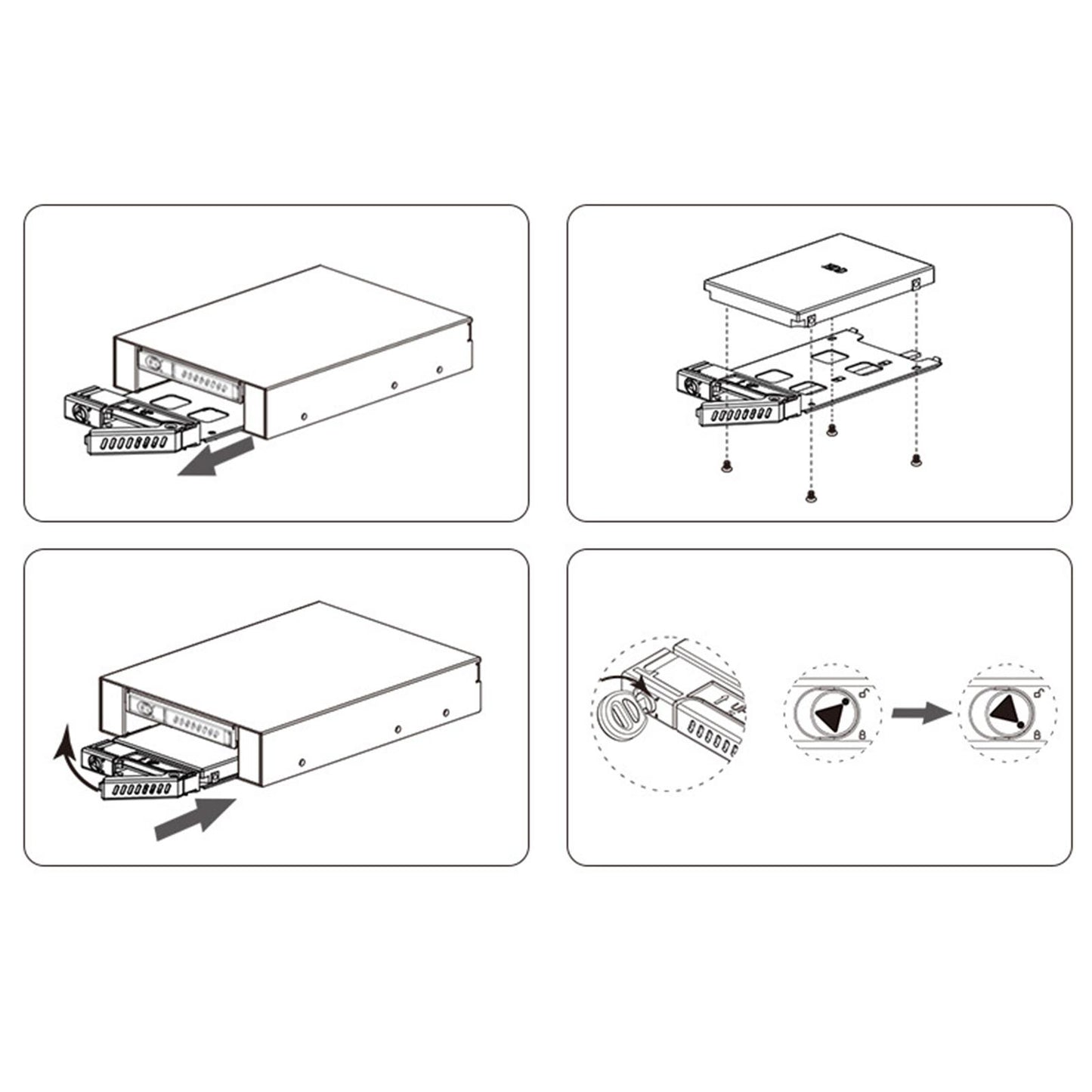 SATA HDD SSD Mobile Rack Internal 2 Bays 2.5" 6Gbps with LED Indicator