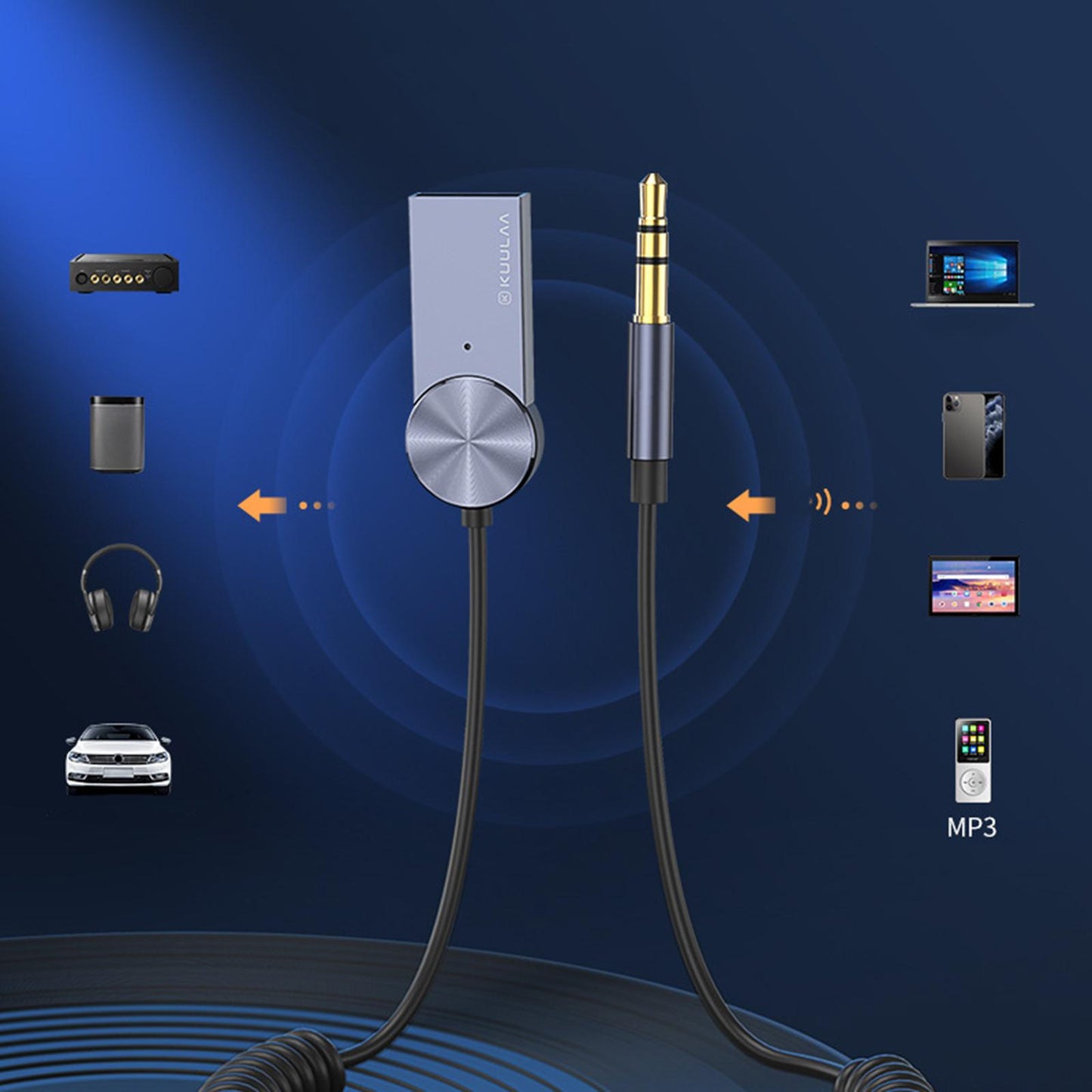 3.5mm Aux Bluetooth 5.0 Receiver Car Dongle Cable Adapter Transmitter