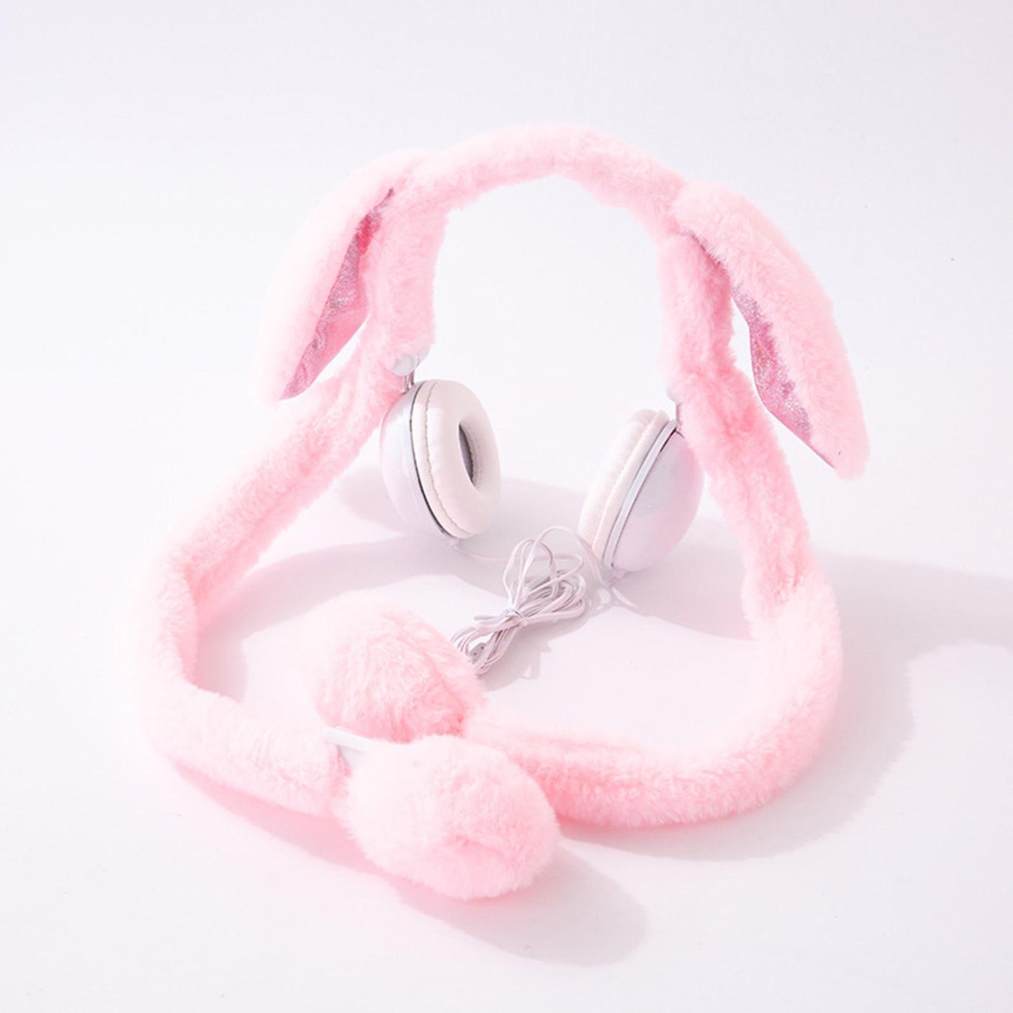 Cute Wired Headphones Rabbit Cartoon for Video Shooting Photography Pink