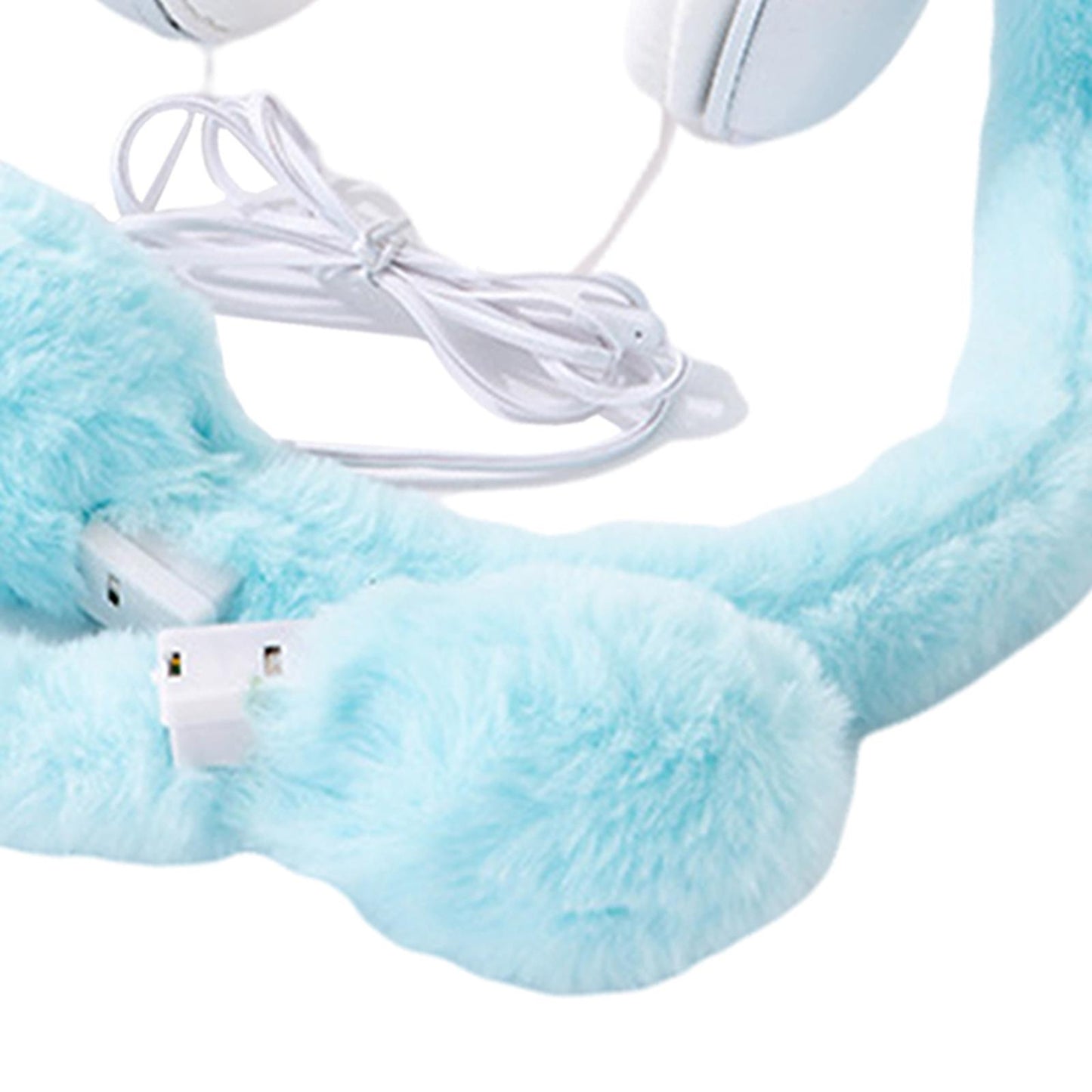 Cute Wired Headphones Rabbit Cartoon for Video Shooting Photography Blue