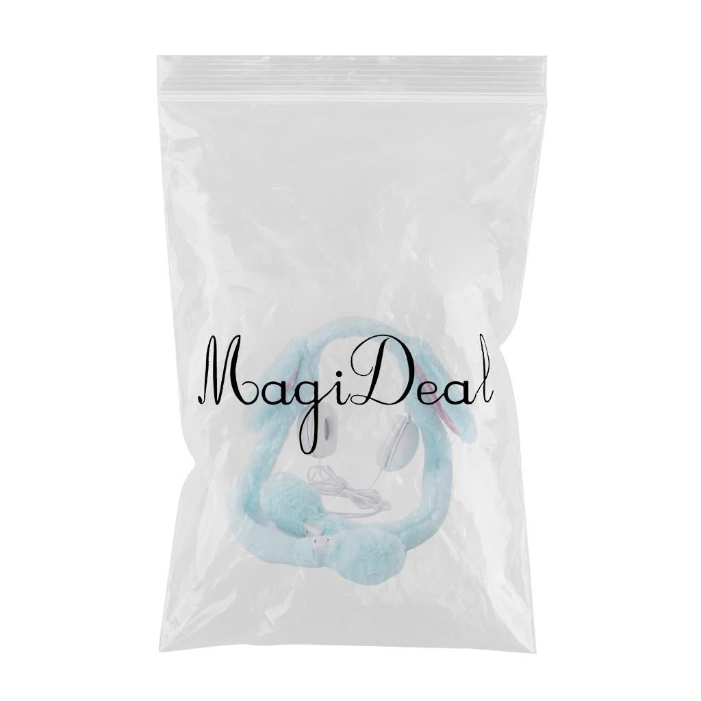 Cute Wired Headphones Rabbit Cartoon for Video Shooting Photography Blue