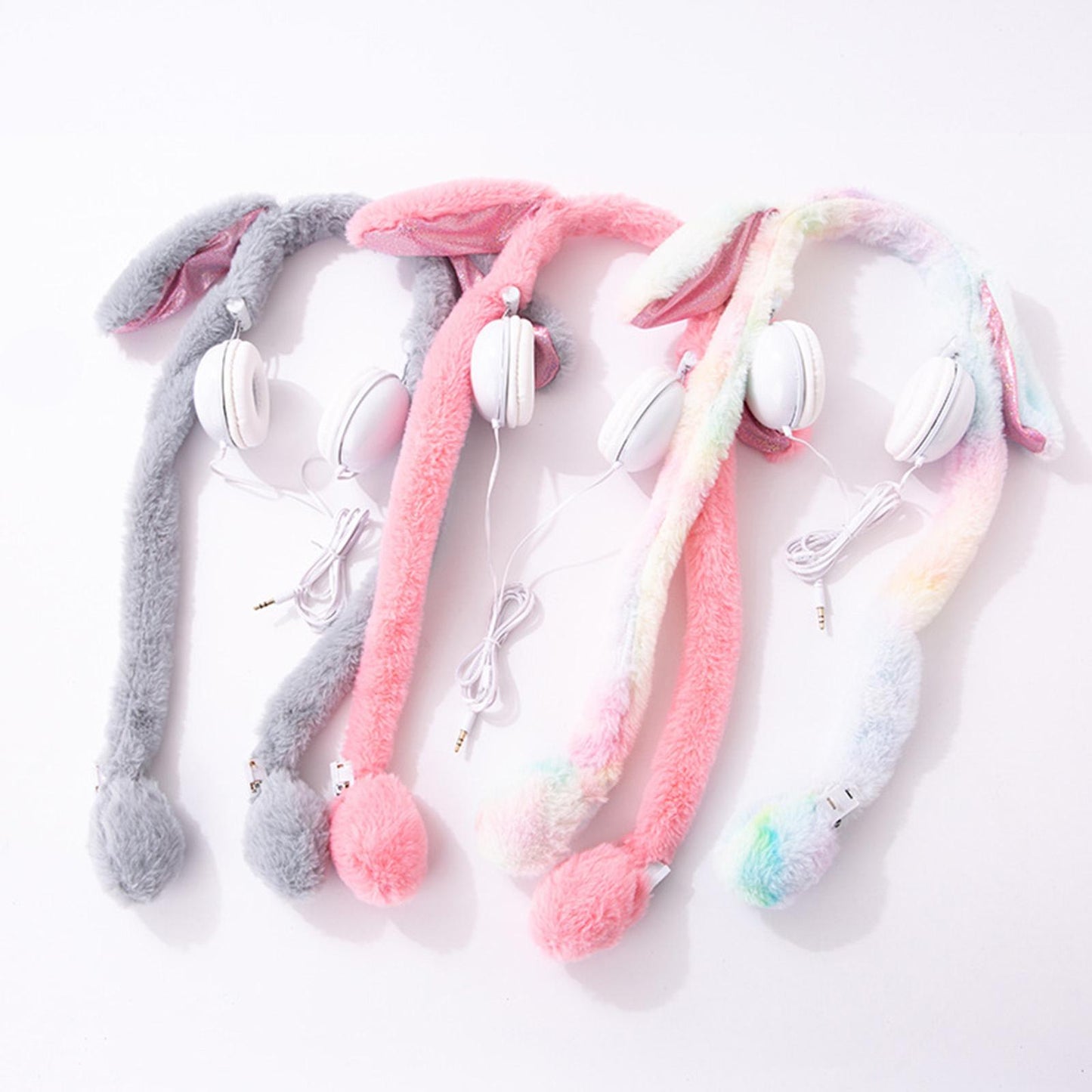Cute Wired Headphones Rabbit Cartoon for Video Shooting Photography Colorful