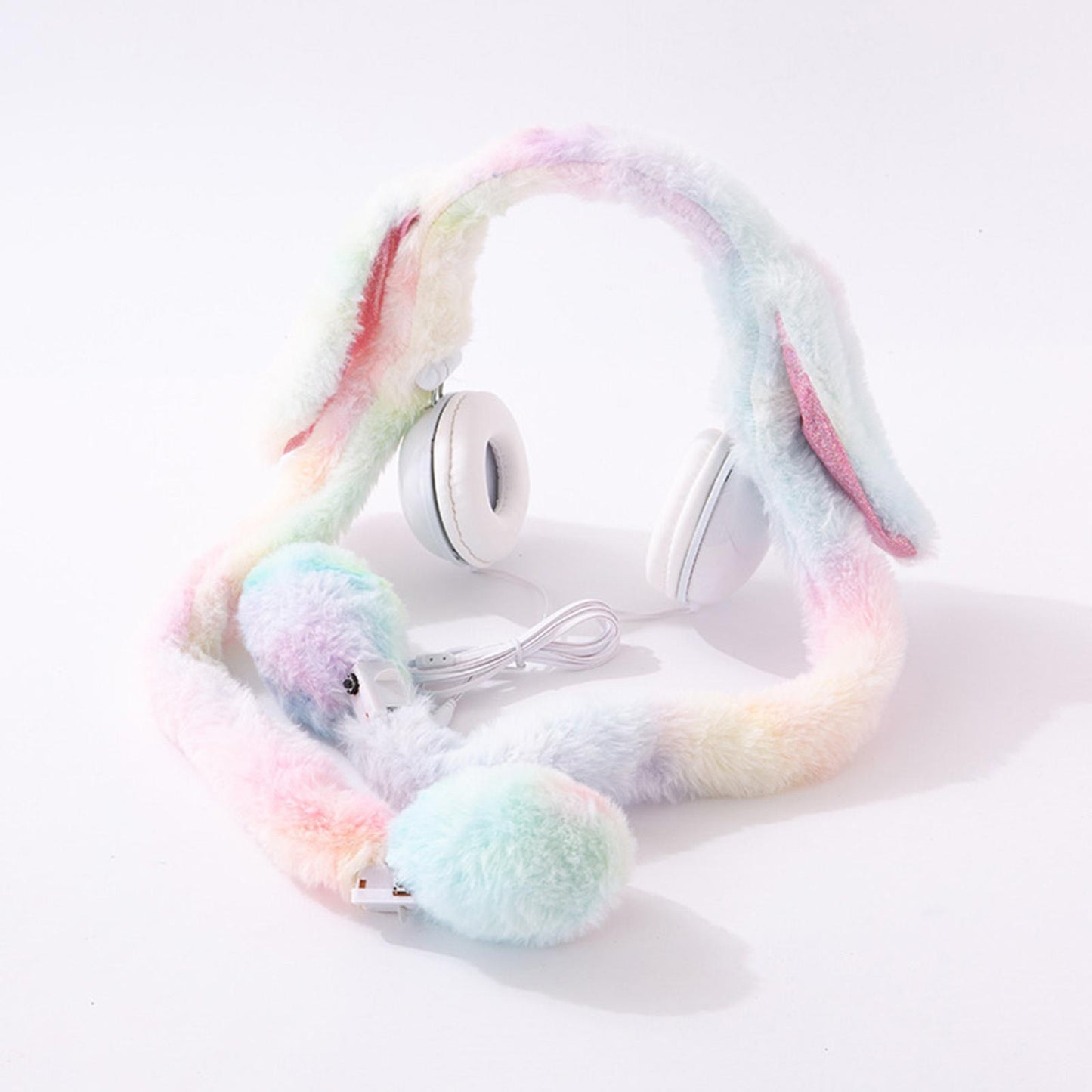 Cute Wired Headphones Rabbit Cartoon for Video Shooting Photography Colorful