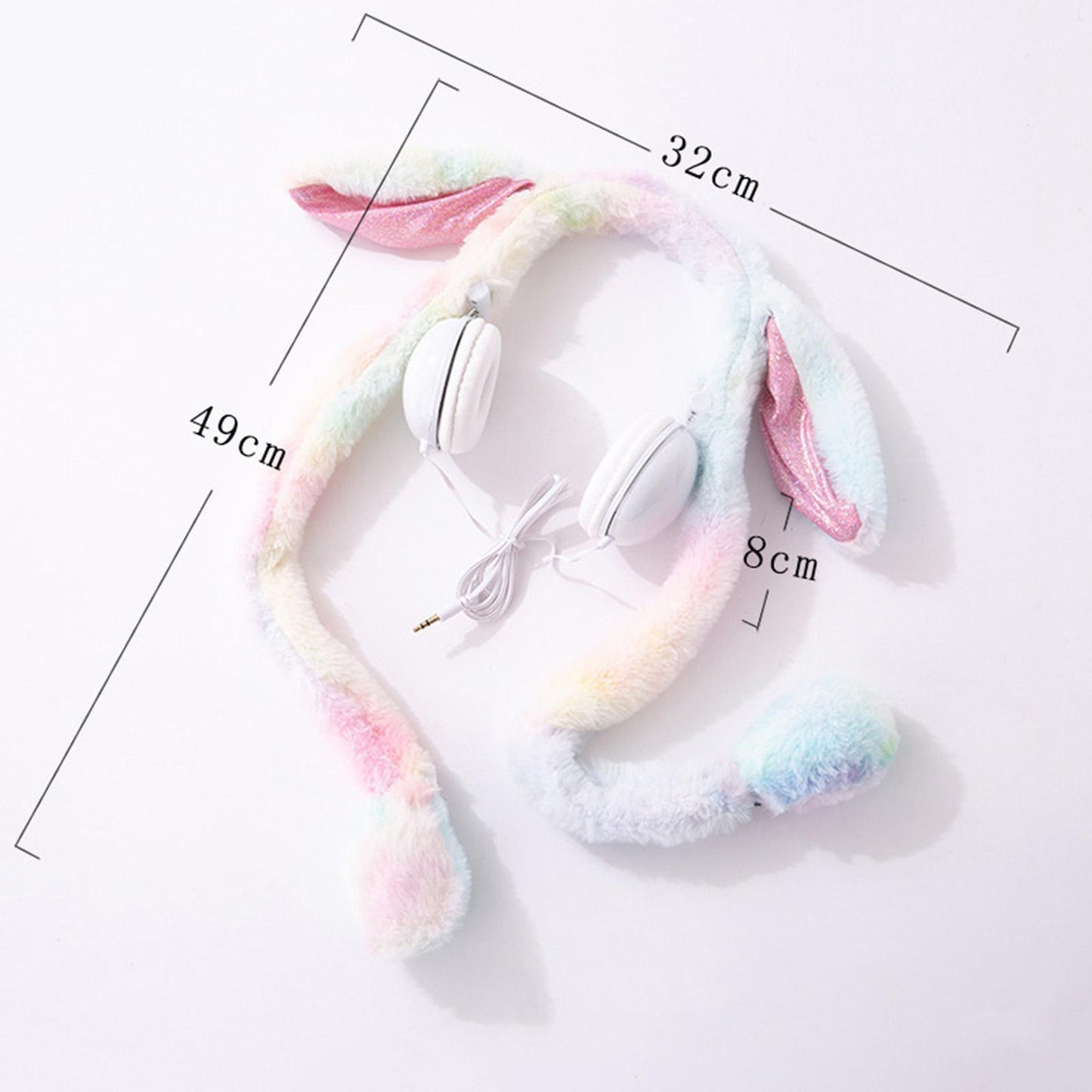 Cute Wired Headphones Rabbit Cartoon for Video Shooting Photography Colorful