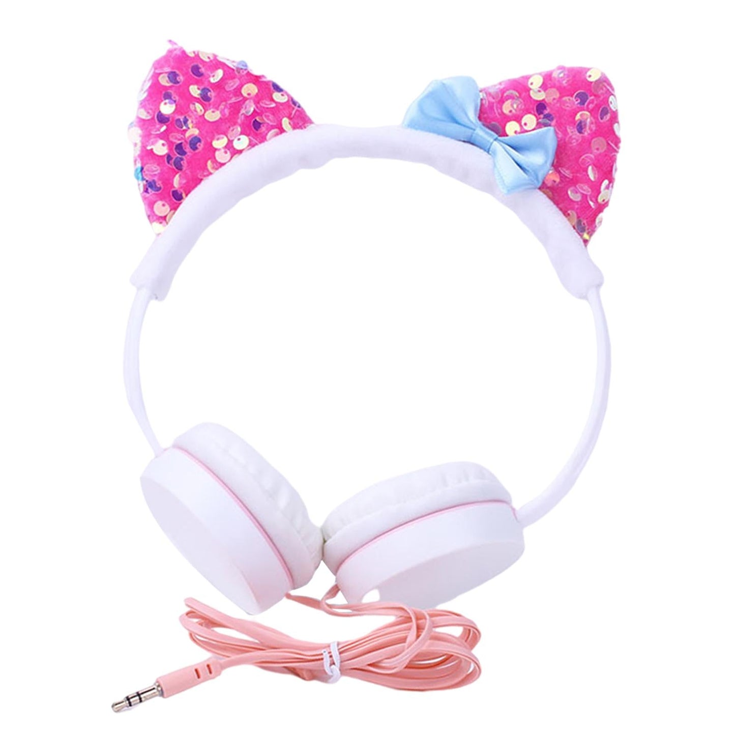 Cat Ear Headset Music Headphones Earphone for Smart Phone Pink