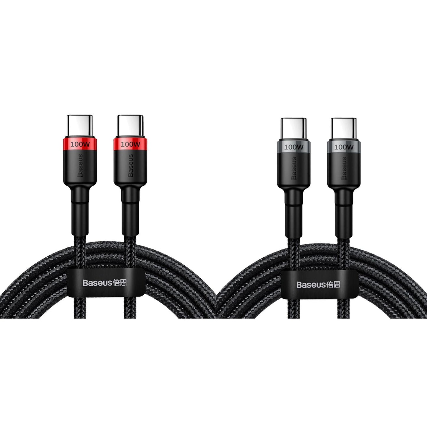 100W QC 3.0 Type-C Cable for HUAWEI Mobile Phones Tablets 480Mbps Grey Black