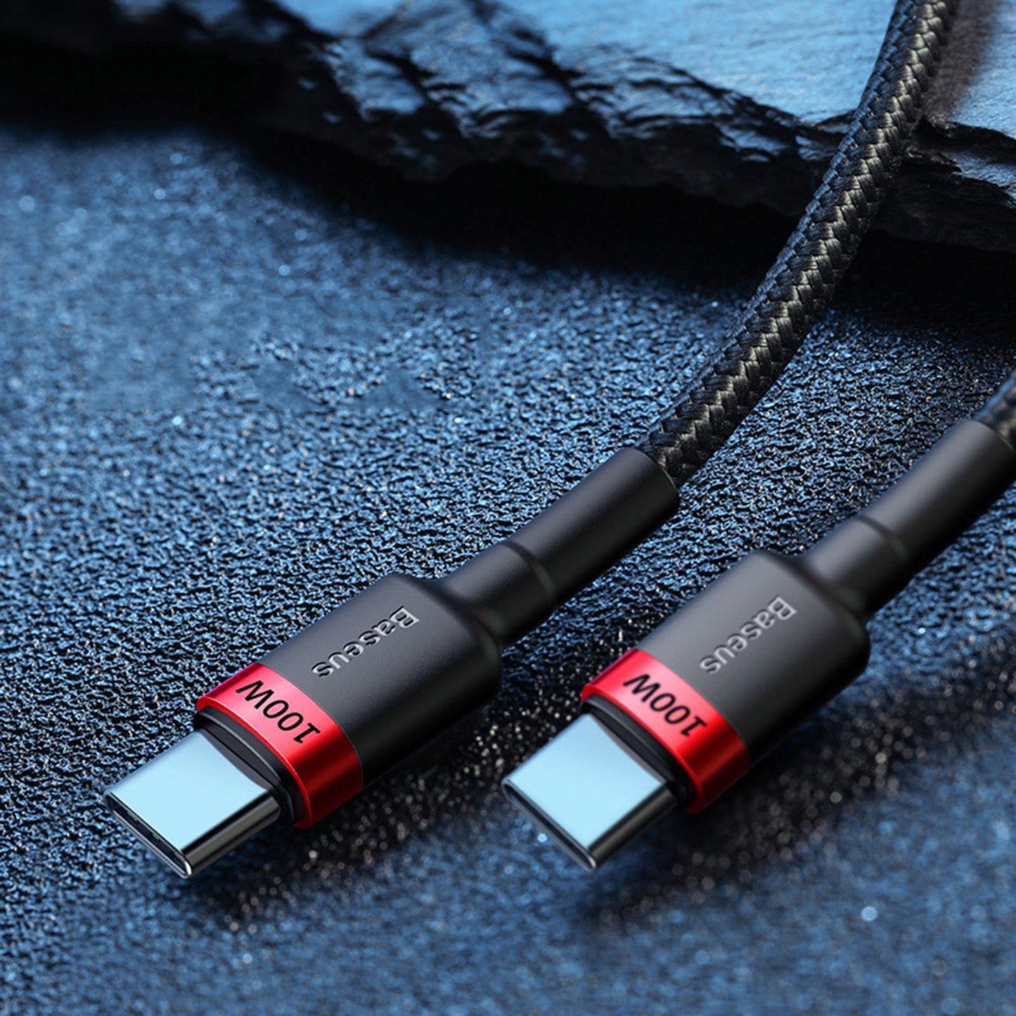 100W QC 3.0 Type-C Cable for HUAWEI Mobile Phones Tablets 480Mbps Red Black